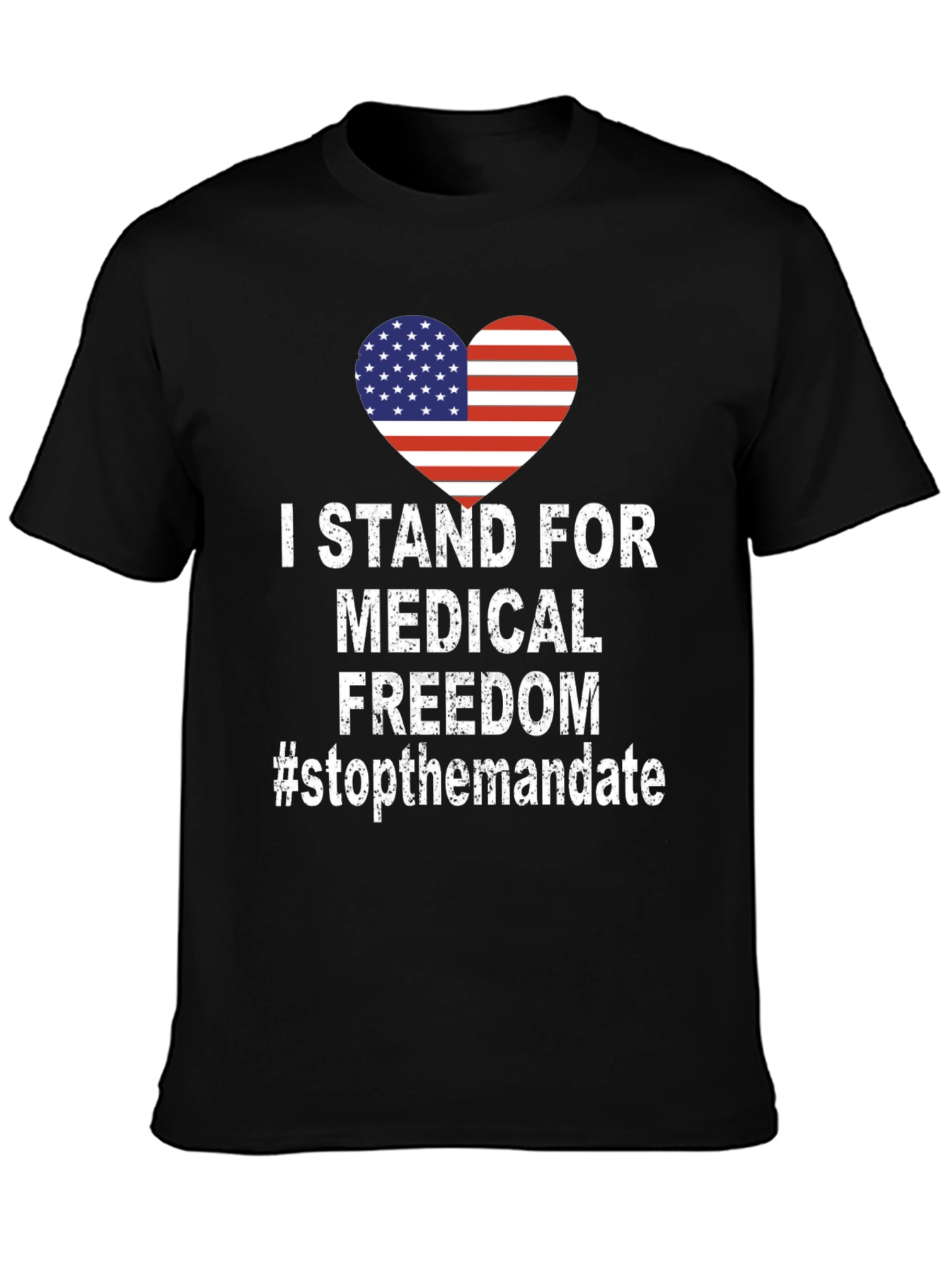 Black Medical Freedom T-Shirt - Stop The Mandate view 3