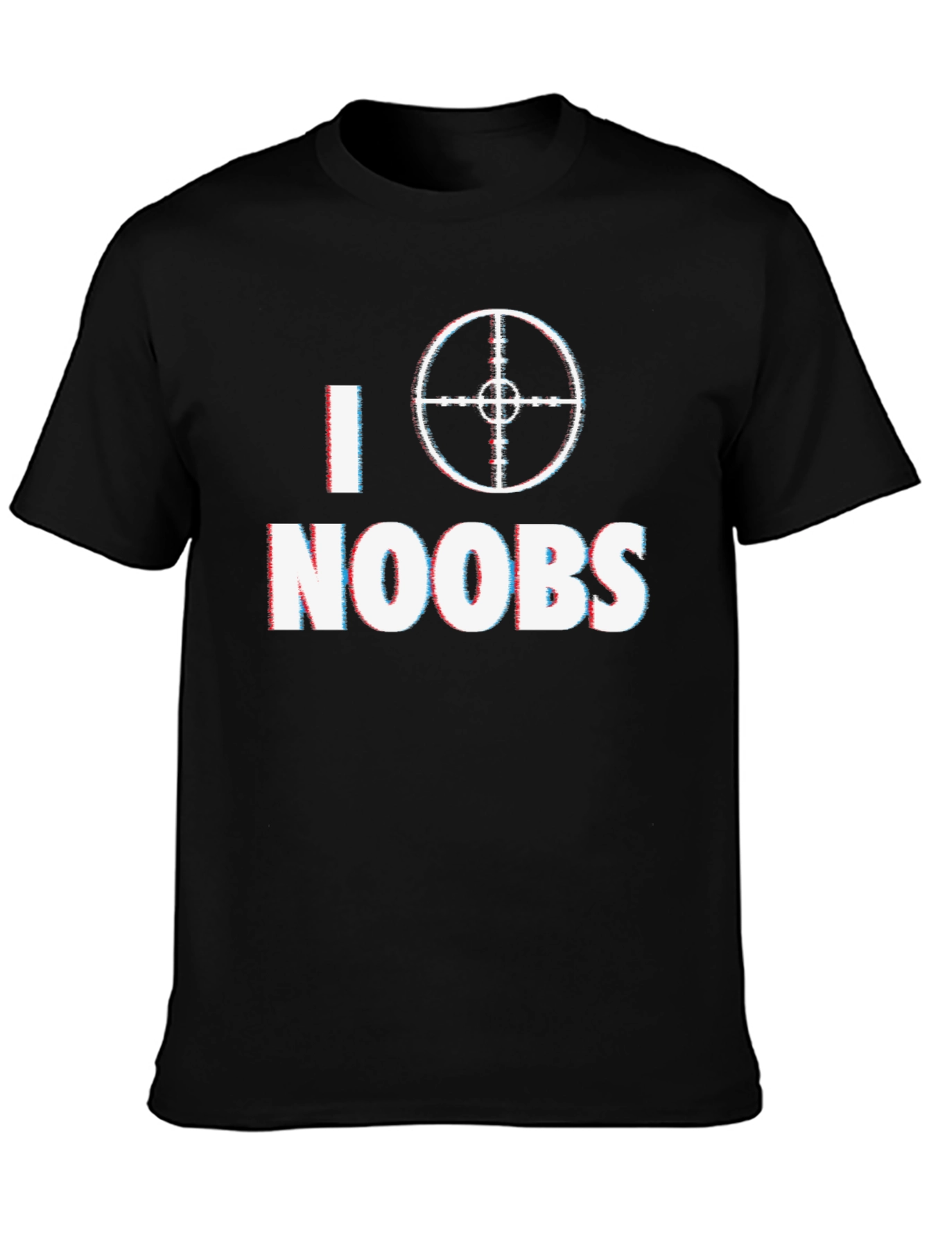 Black I Target Noobs Black T-Shirt - Gaming Humor Tee view 3