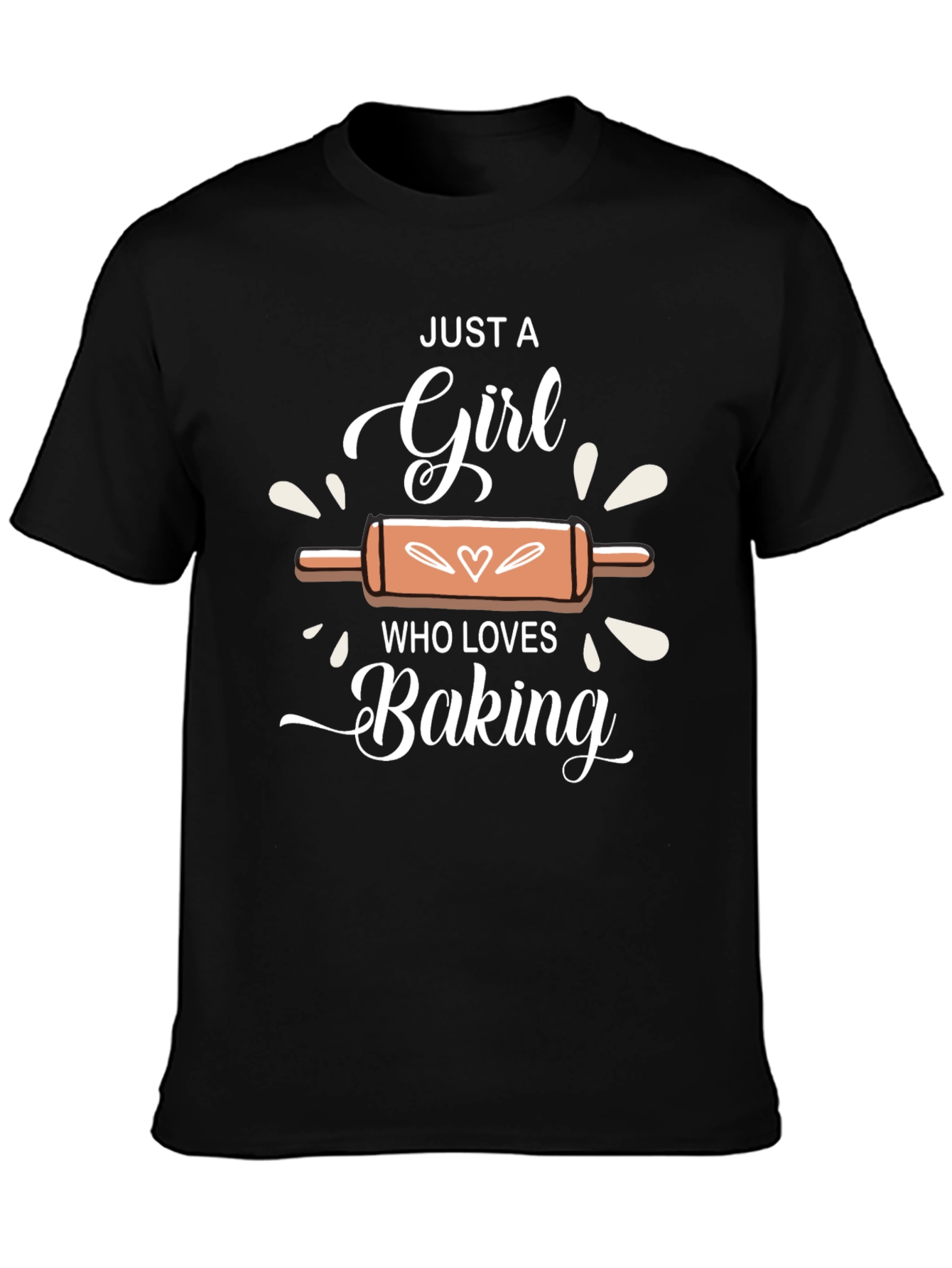 Black Just A Girl Who Loves Baking T-Shirt view 3
