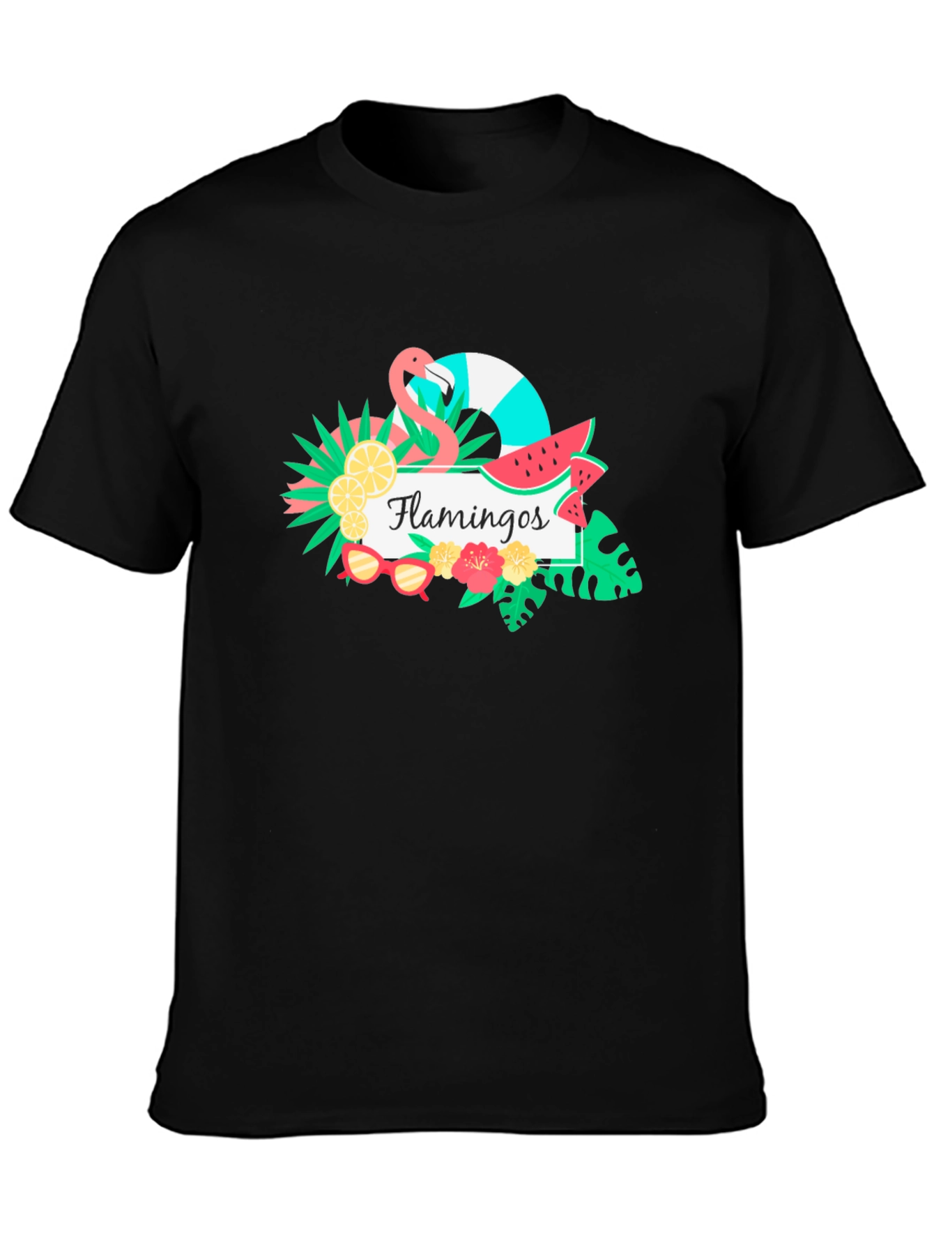 Black Flamingo Graphic Tee - Summer Style view 3