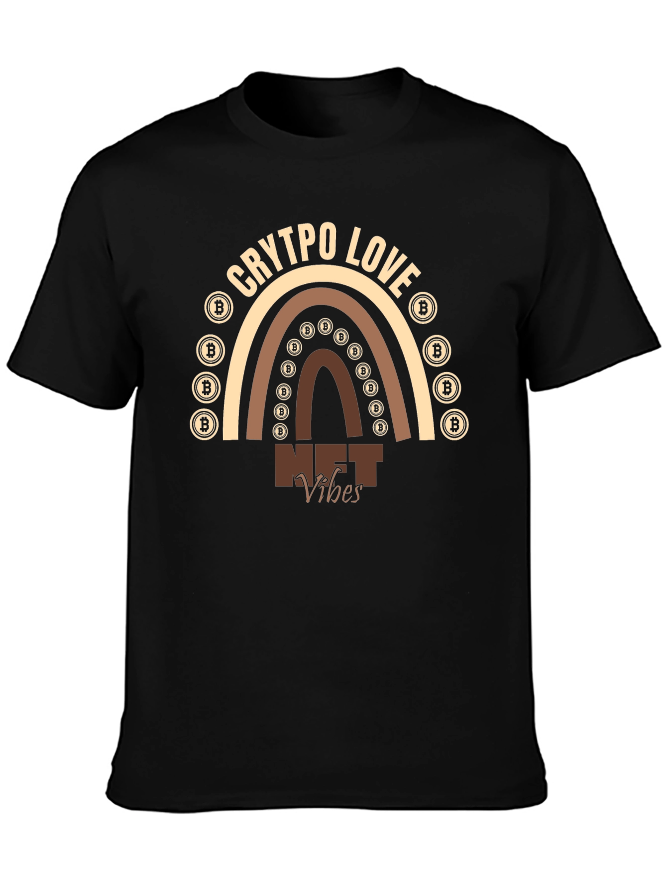 Black Crypto Love NFT Vibes T-Shirt view 3