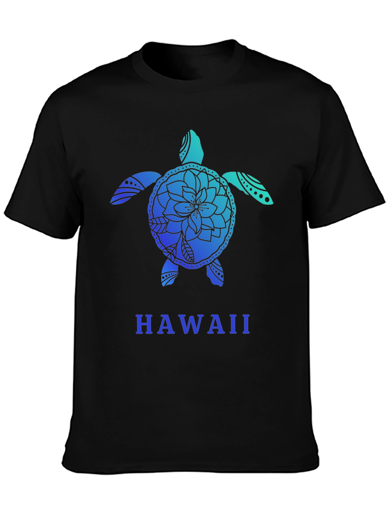 Black Hawaii Turtle Graphic Tee - Black view 3