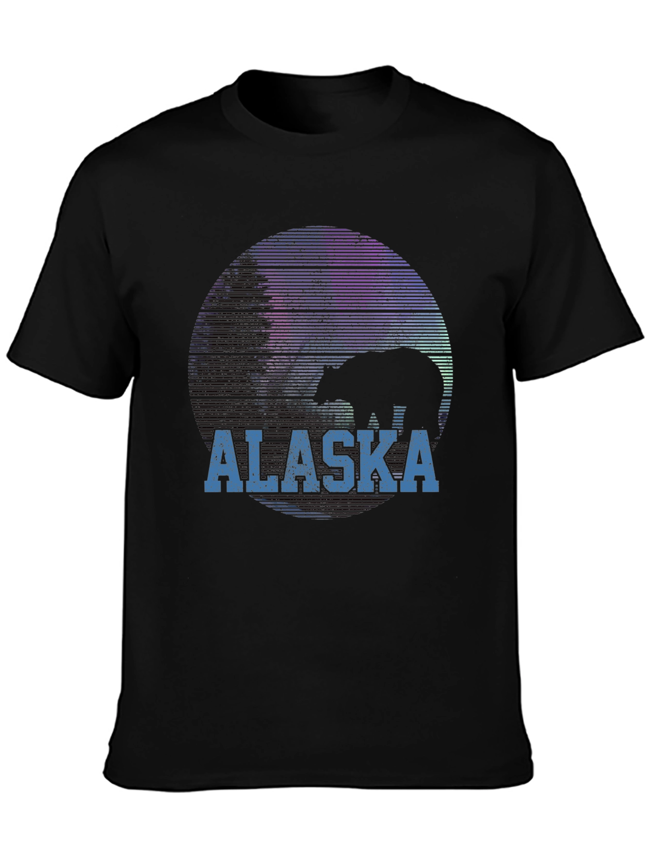 Black Alaska Bear Silhouette Graphic T-Shirt view 3