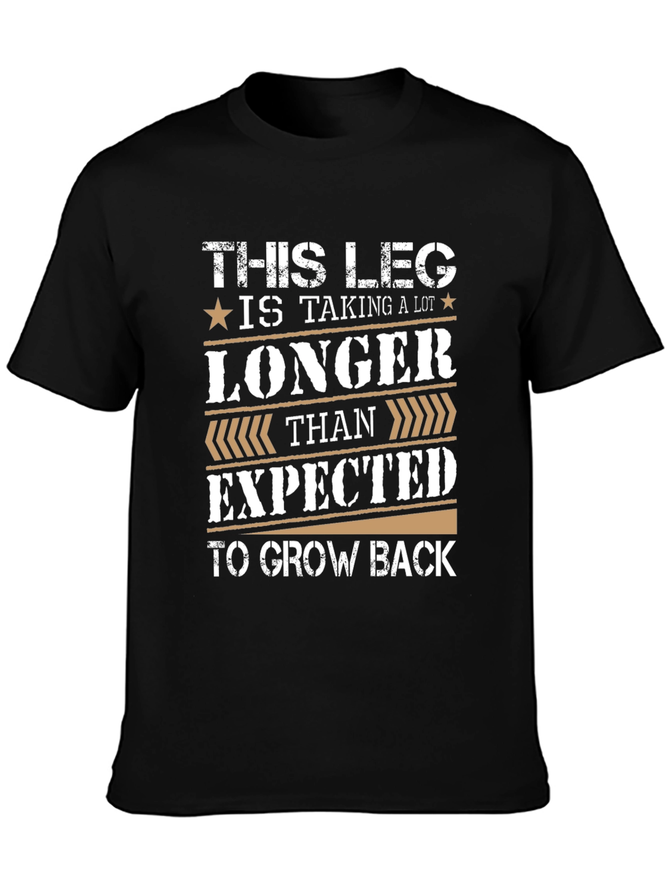 Black Funny Leg Injury Recovery T-Shirt view 3