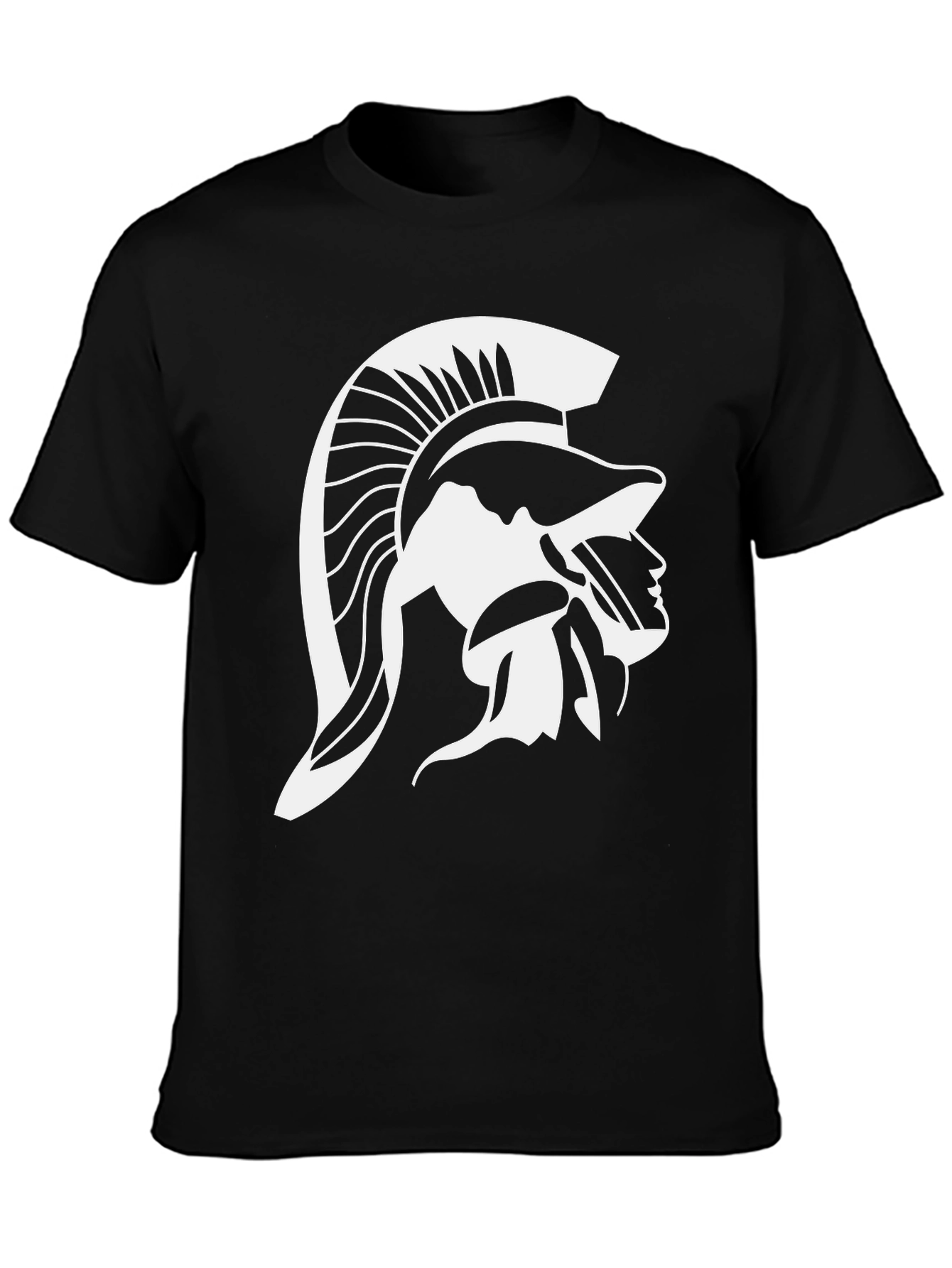 Black Spartan Warrior Graphic T-Shirt view 3