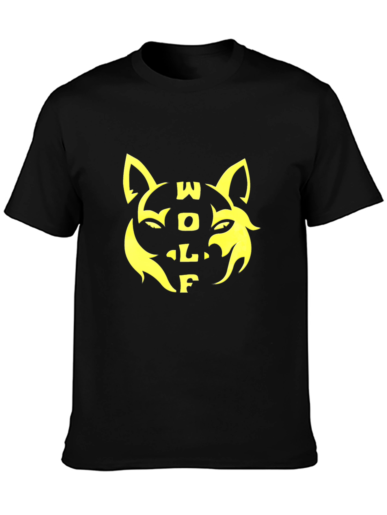 Black Wolf Graphic T-Shirt - Black Cotton Blend Tee view 3