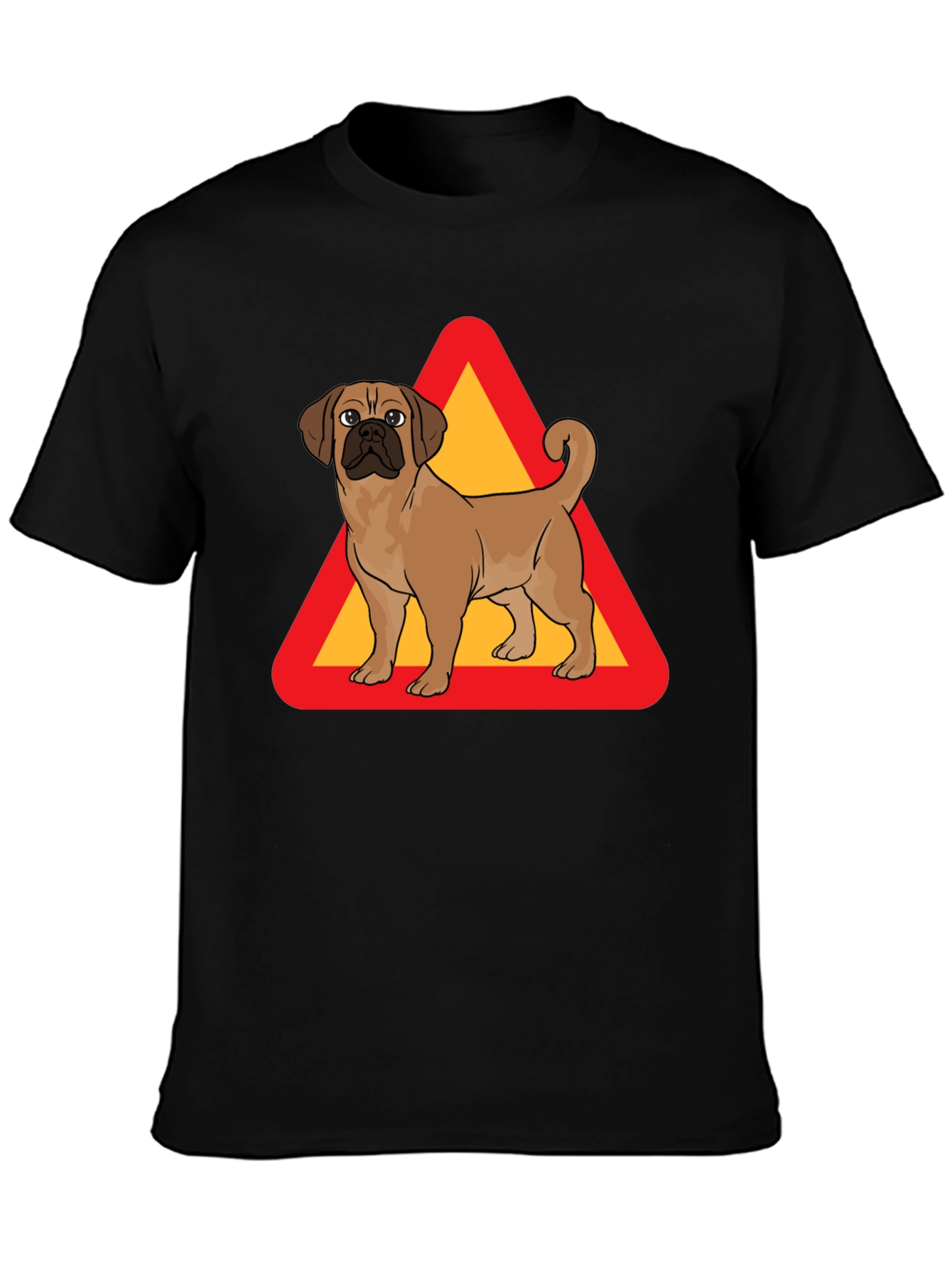 Black Dog Crossing T-Shirt - Novelty Graphic Tee view 3