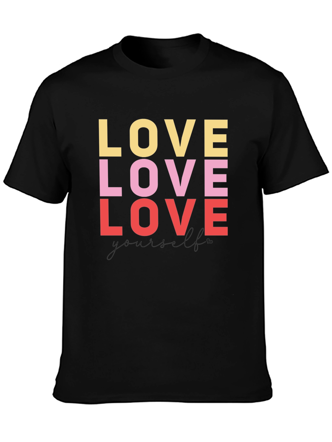 Black Love Yourself Graphic Tee - Black view 3