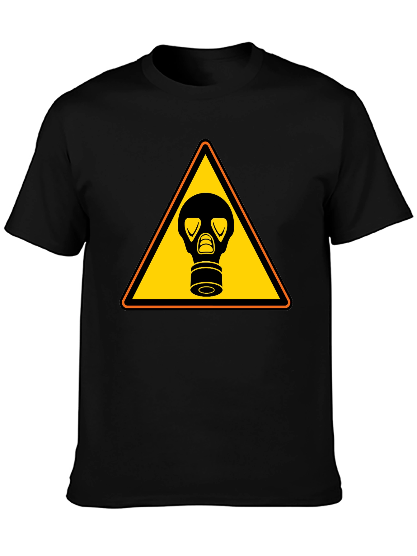 Black Hazard Gas Mask T-Shirt - Classic Black Tee view 3