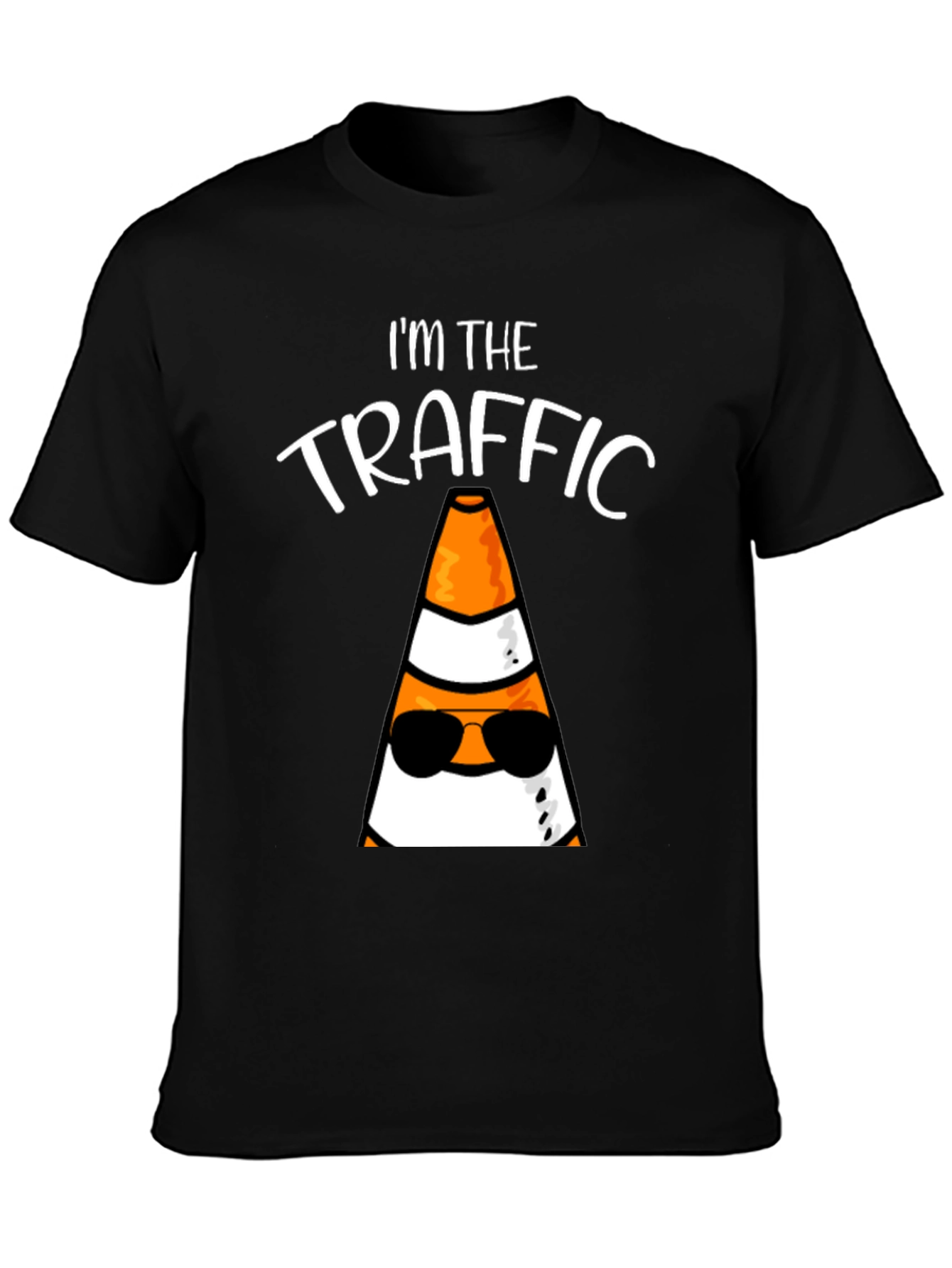 Black I'm the Traffic Cone T-Shirt view 3
