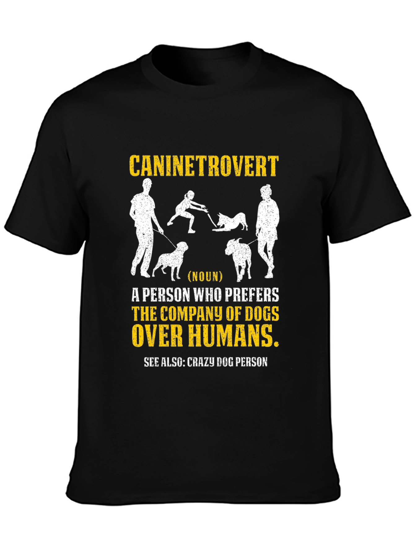 Black Caninetrovert T-Shirt - Dog Lover Apparel view 3
