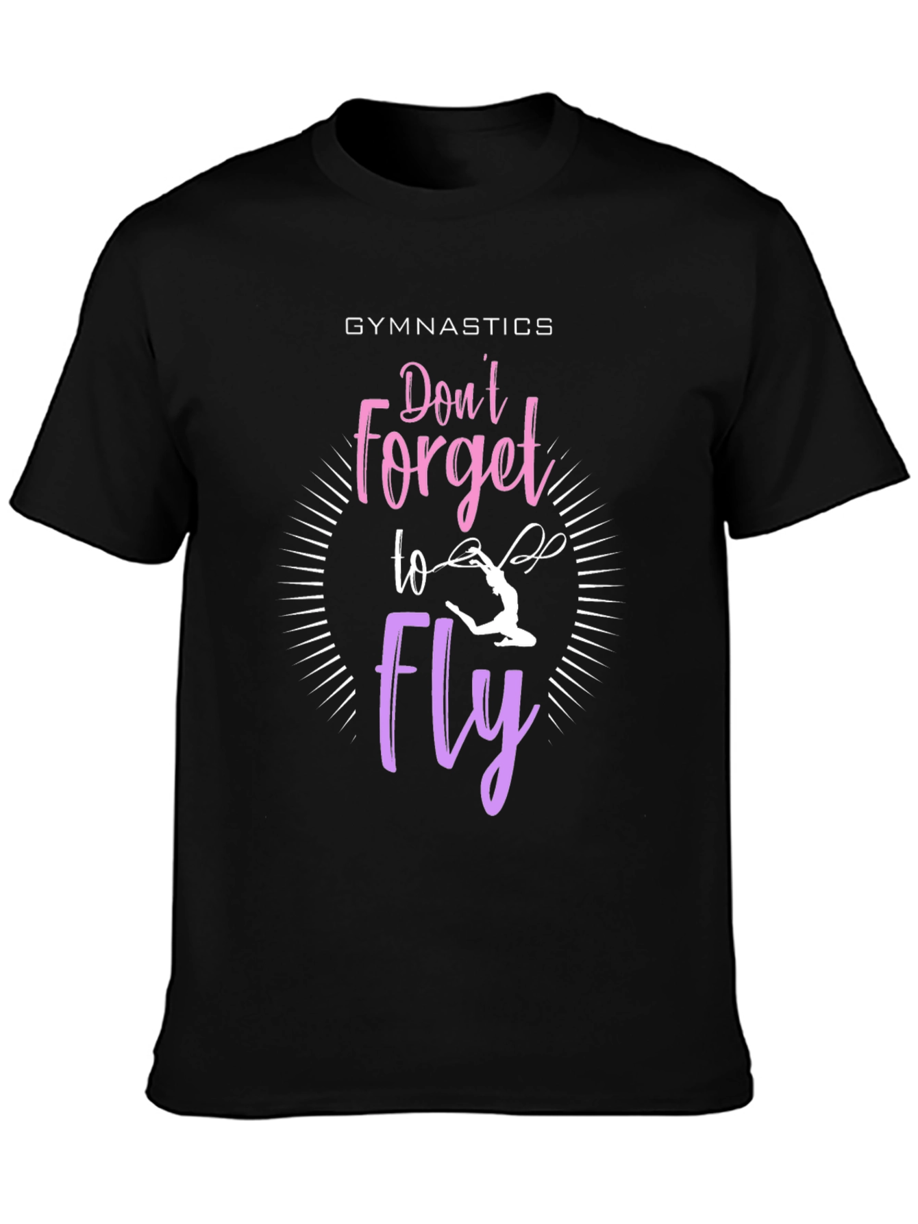 Black Gymnastics 'Don't Forget To Fly' Graphic T-Shirt view 3