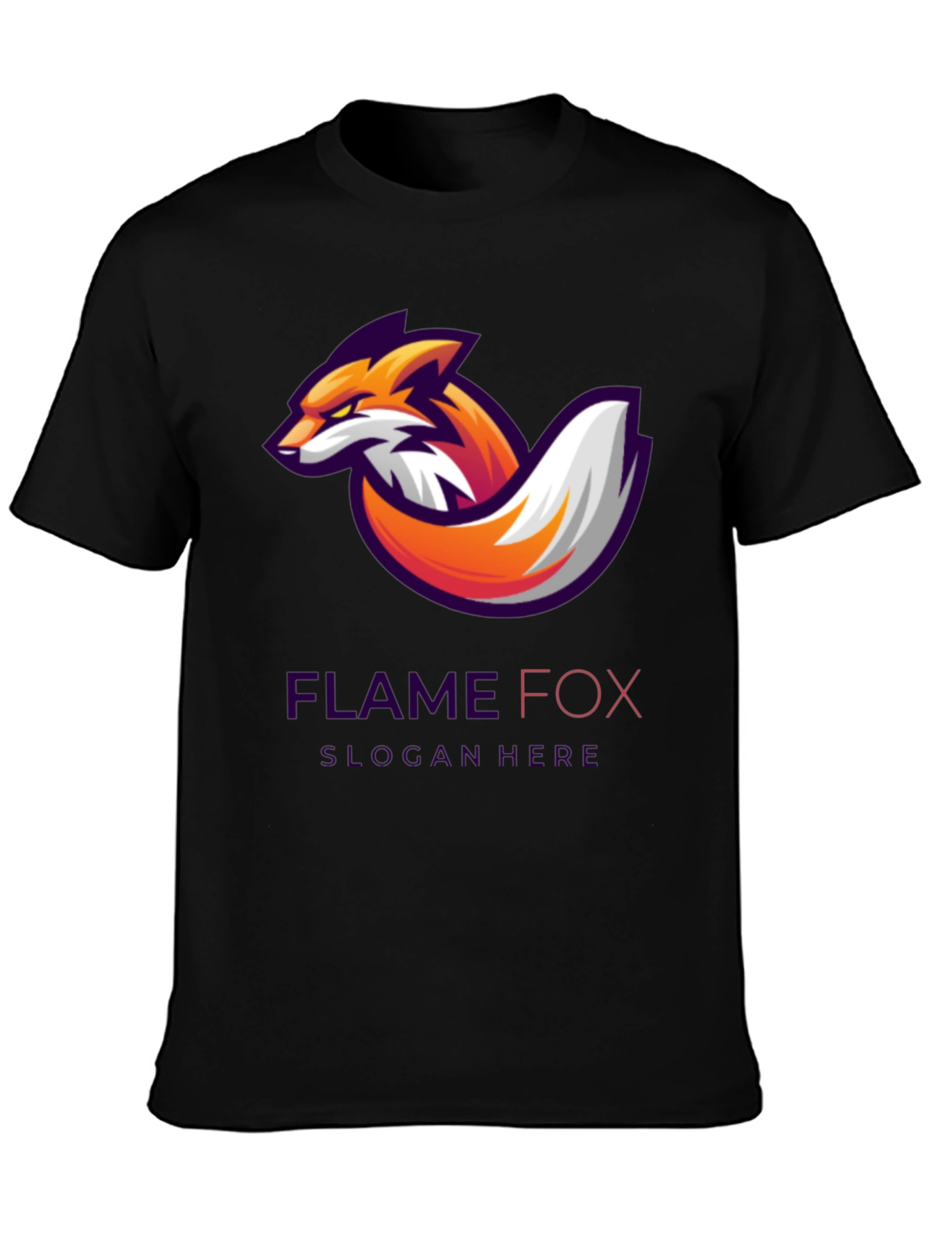 Black Flame Fox Graphic Tee - Cool Design, Soft Cotton Shirt view 3