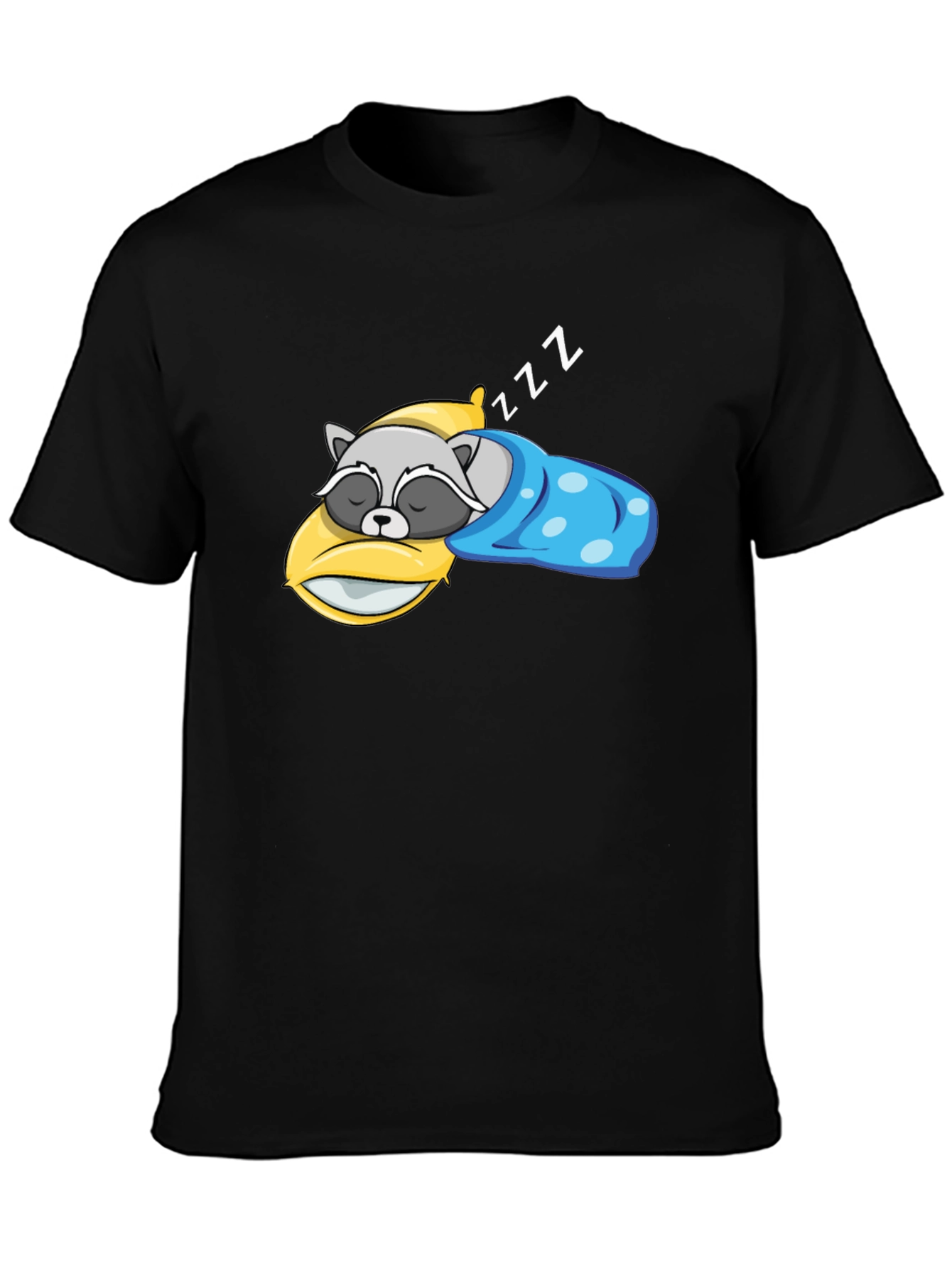 Black Sleeping Raccoon Graphic T-Shirt view 3