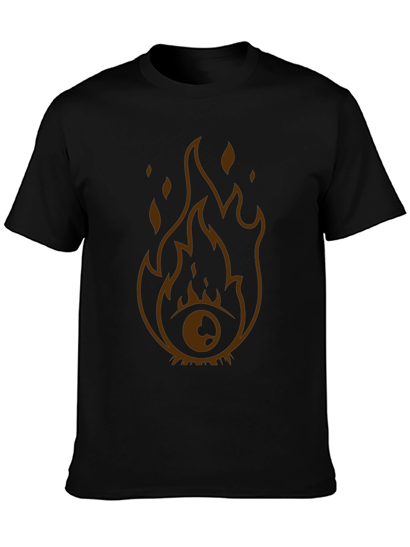 Black Flaming Eye Graphic Tee - Unique Design view 3