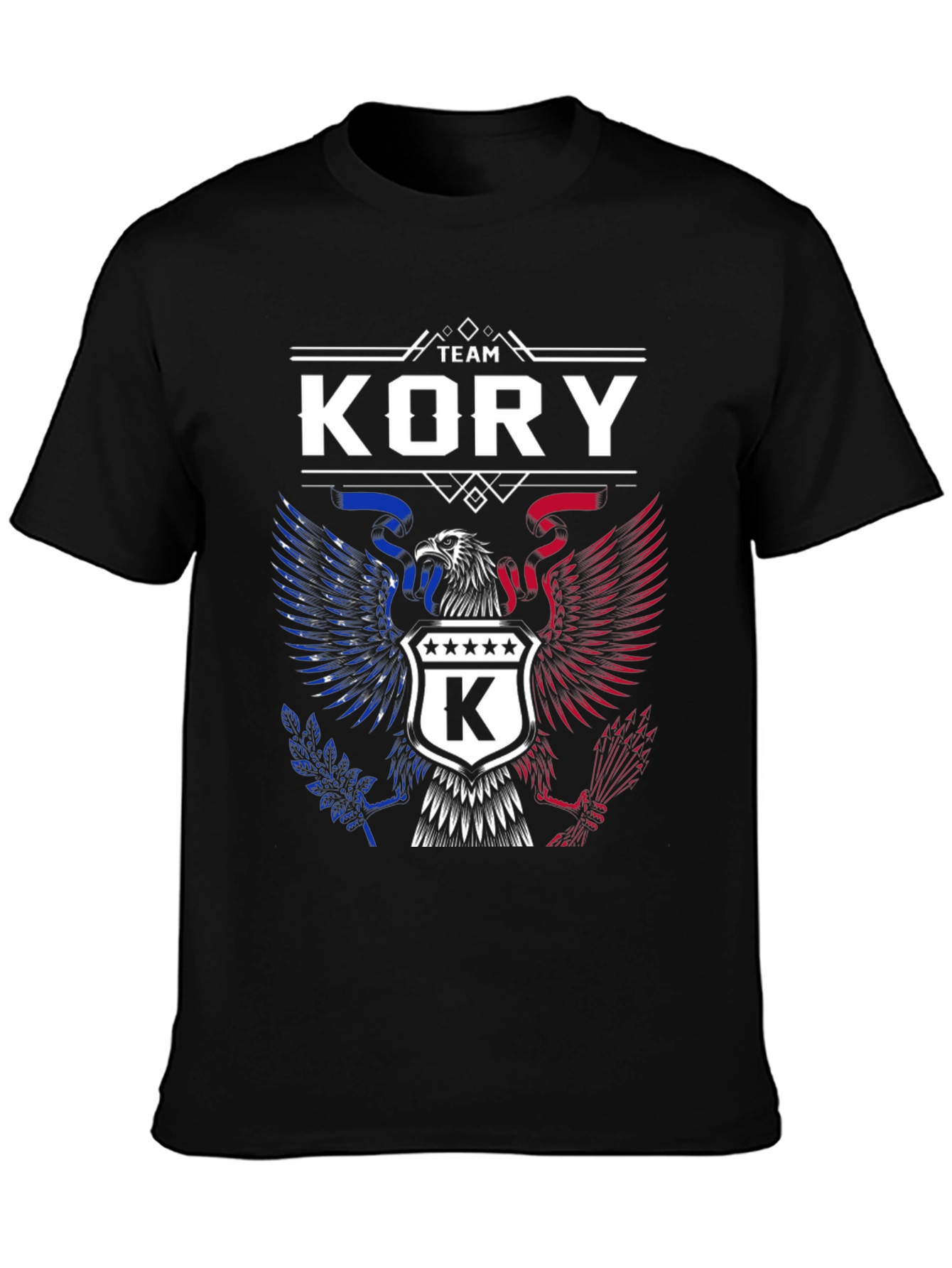 Black Team Kory Patriotic Eagle Graphic T-Shirt view 3