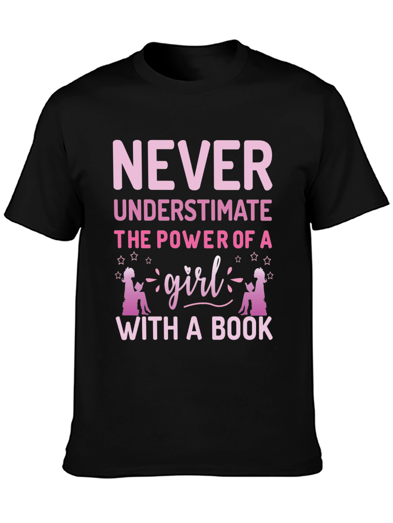 Black Never Underestimate Girl Book T-Shirt view 3