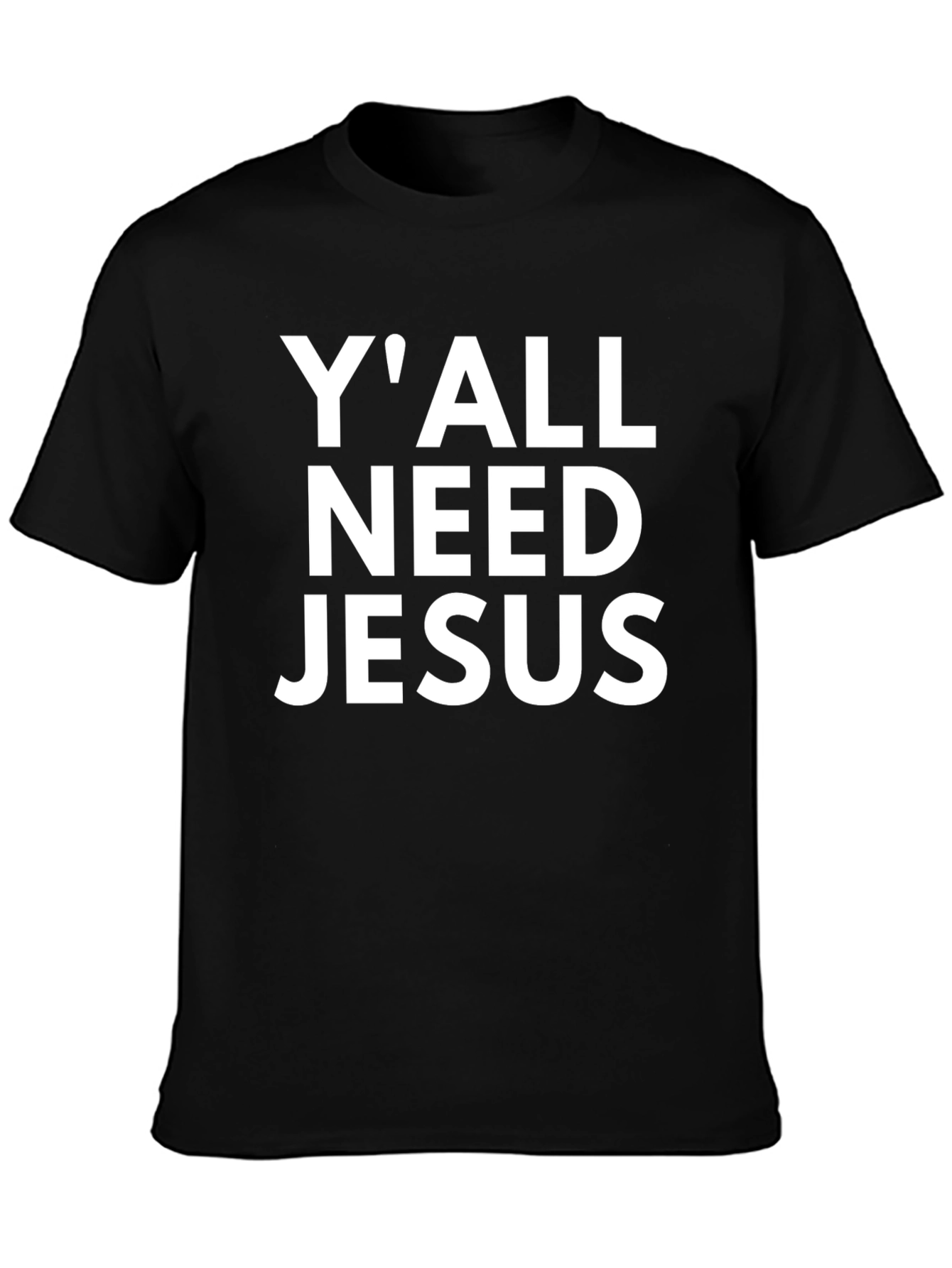 Black Y'ALL NEED JESUS Black Graphic T-Shirt view 3