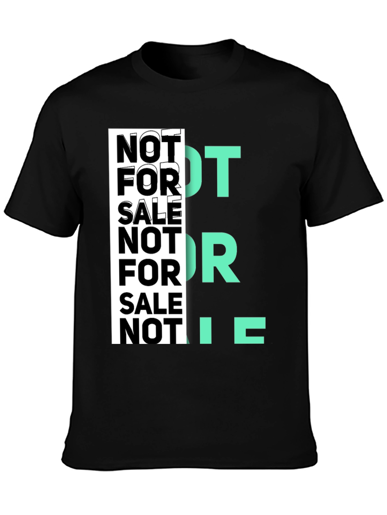 Black Edgy Graphic Tee - Not For Sale Statement T-Shirt view 3