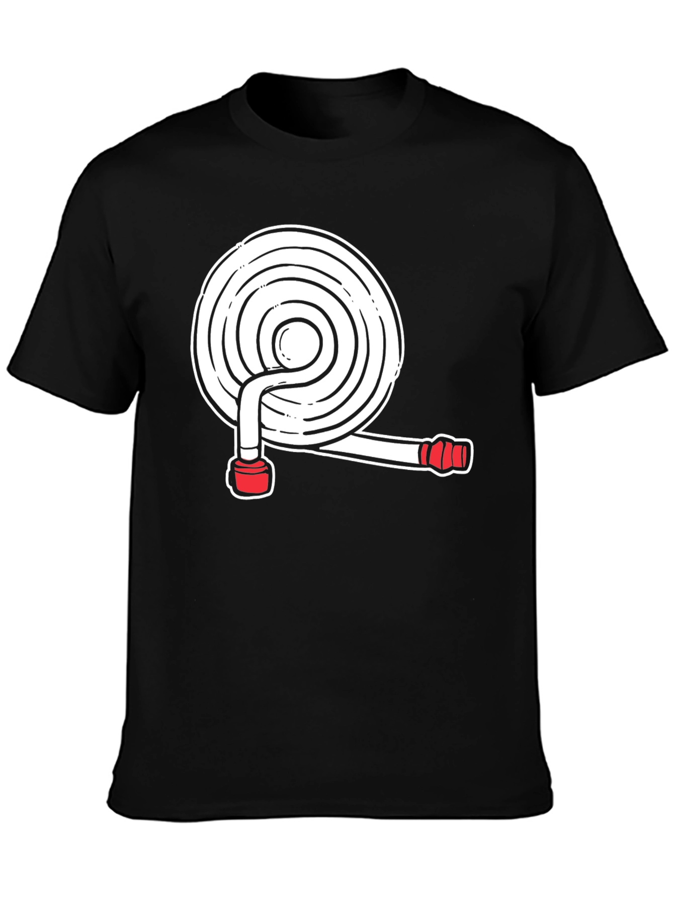 Black Fire Hose Graphic Tee - Black Cotton Blend Shirt view 3