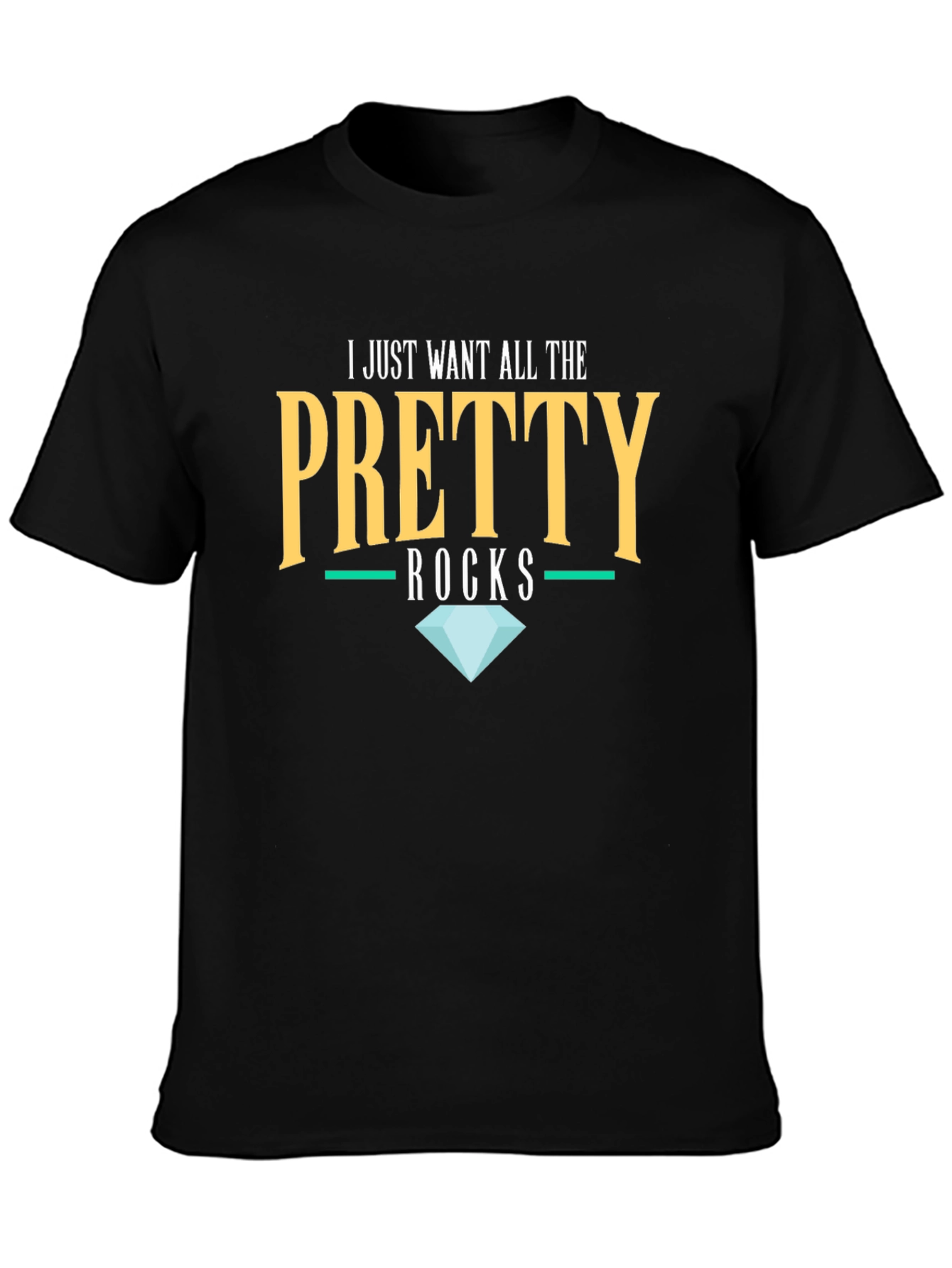 Black Pretty Rocks T-Shirt -  Diamond Lover's Tee view 3