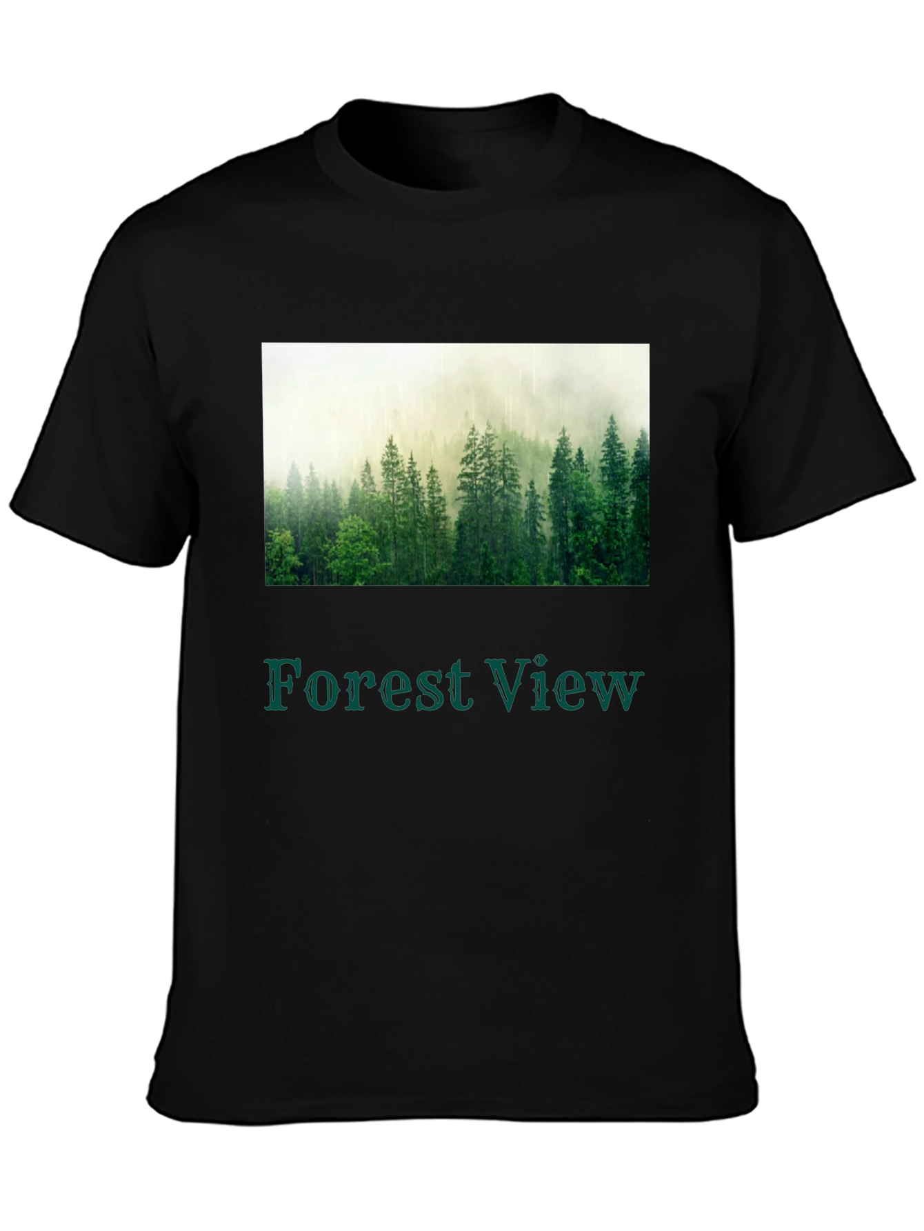 Black Forest View T-Shirt - Nature Inspired Graphic Tee view 3