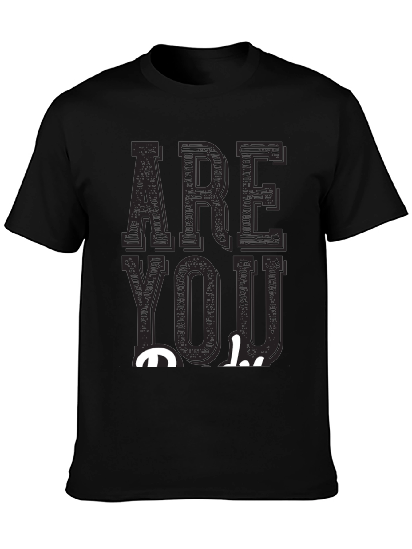 Black Are You Okay? Graphic Tee - Black Casual T-Shirt view 3