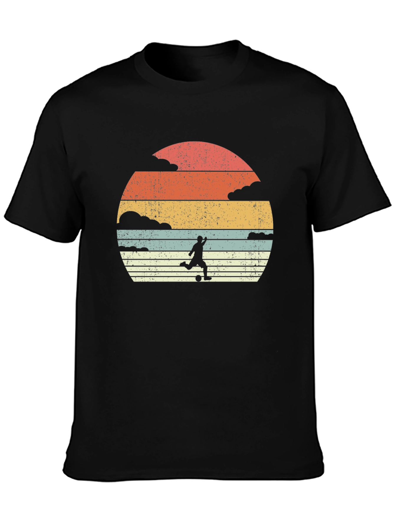 Black Vintage Soccer Sunset Graphic Tee view 3