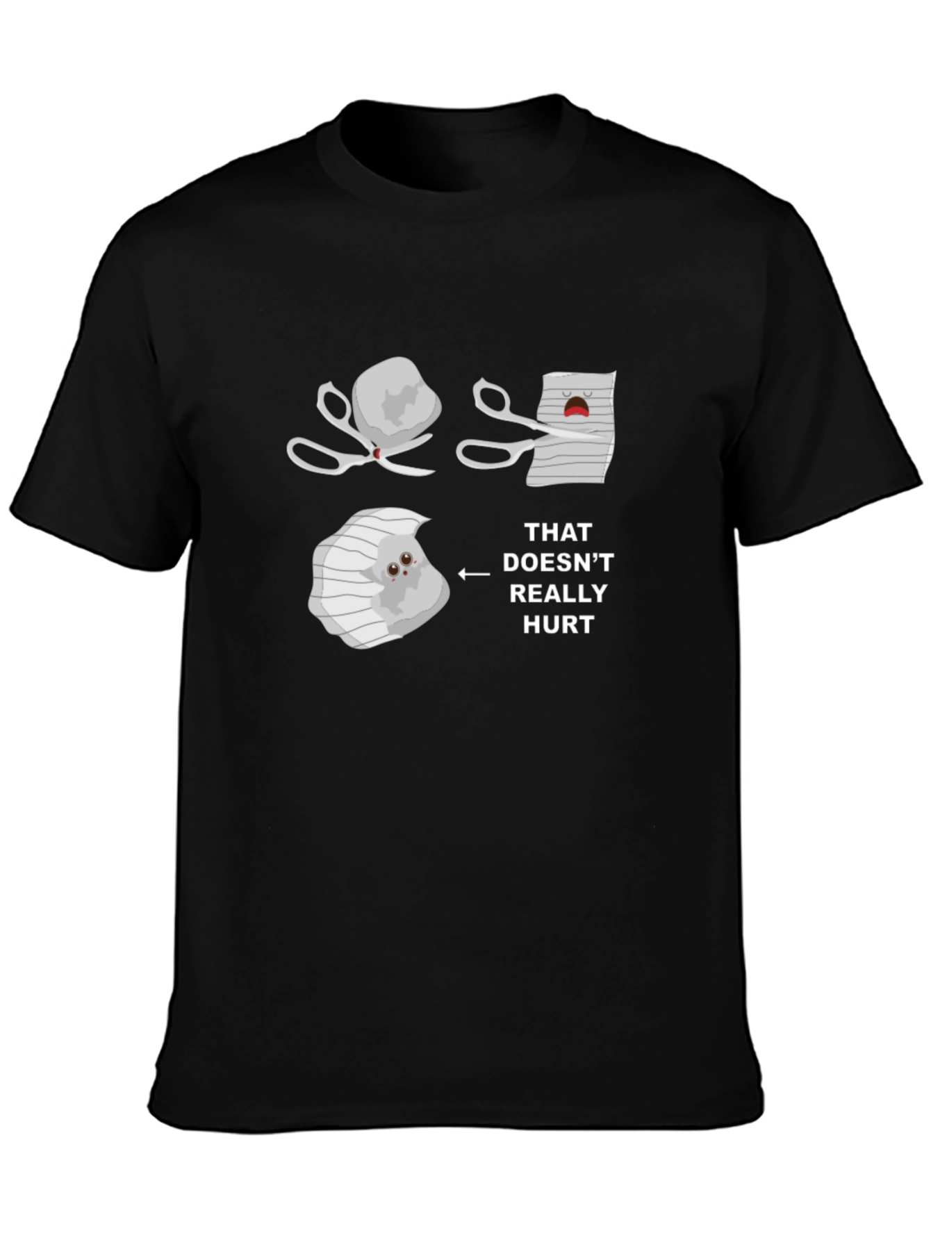 Black Rock Paper Scissors T-Shirt - Funny Graphic Tee view 3