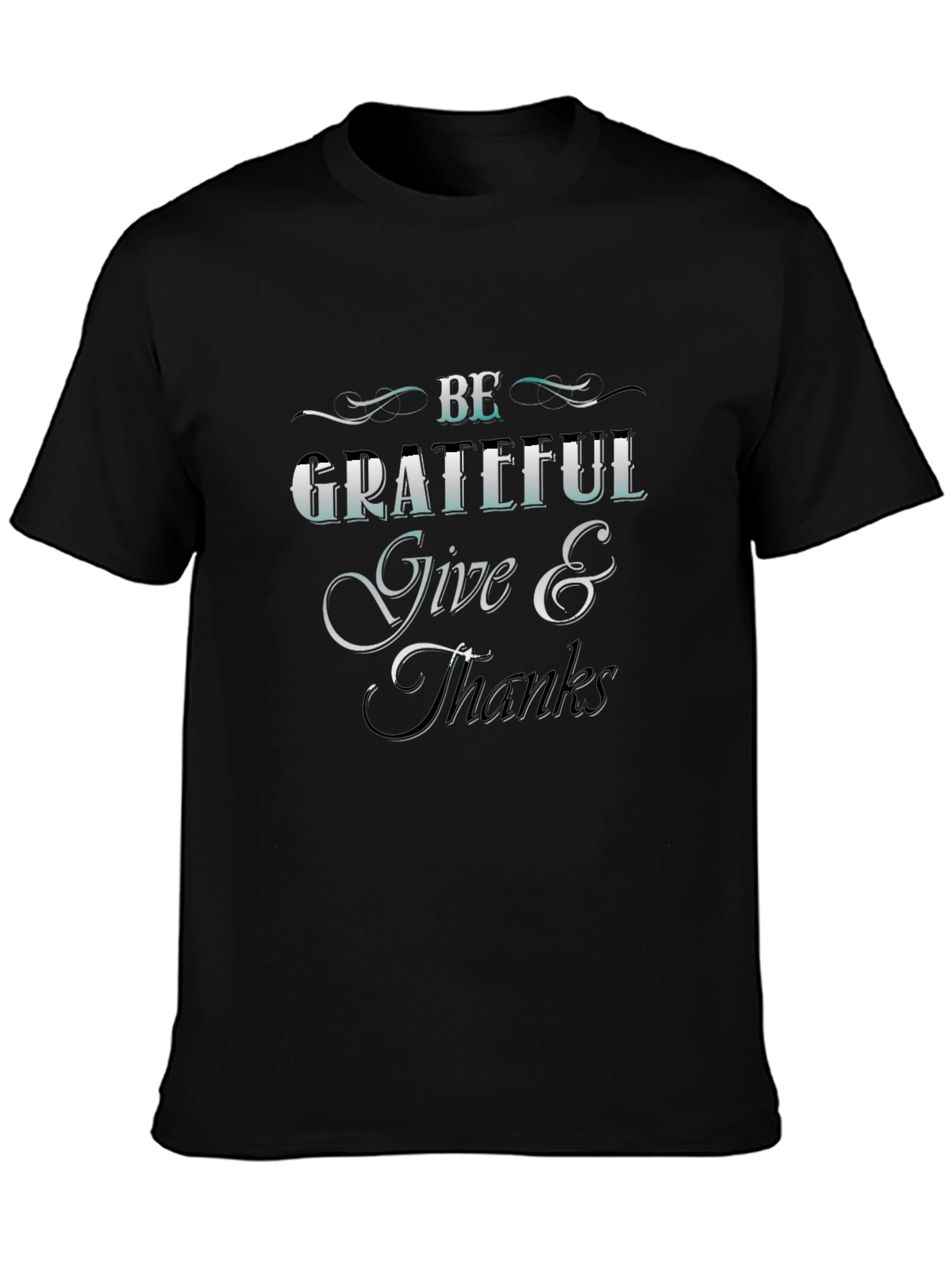 Black Be Grateful Graphic T-Shirt view 3