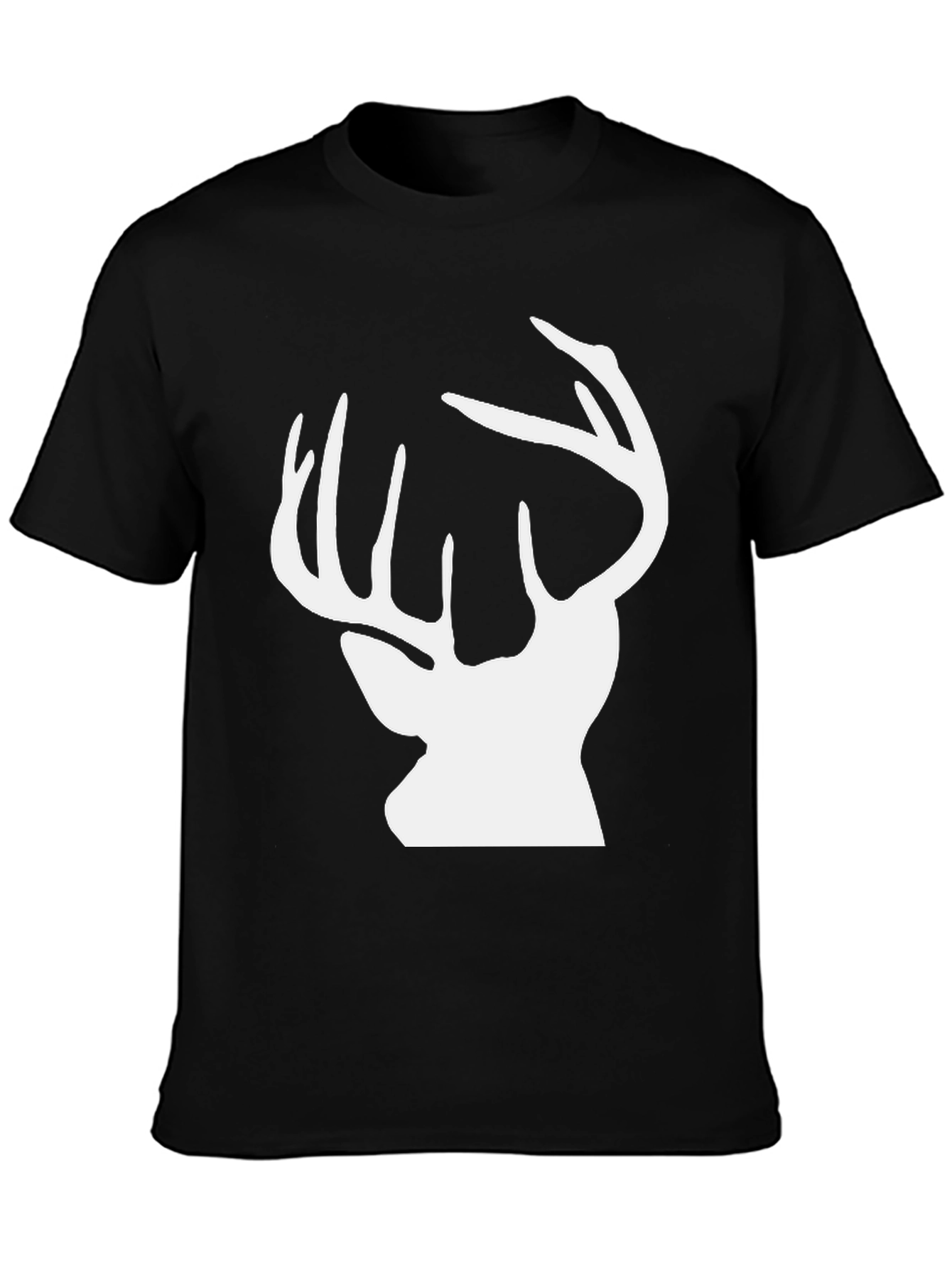 Black Deer Silhouette Graphic Tee - Black Cotton Comfort view 3