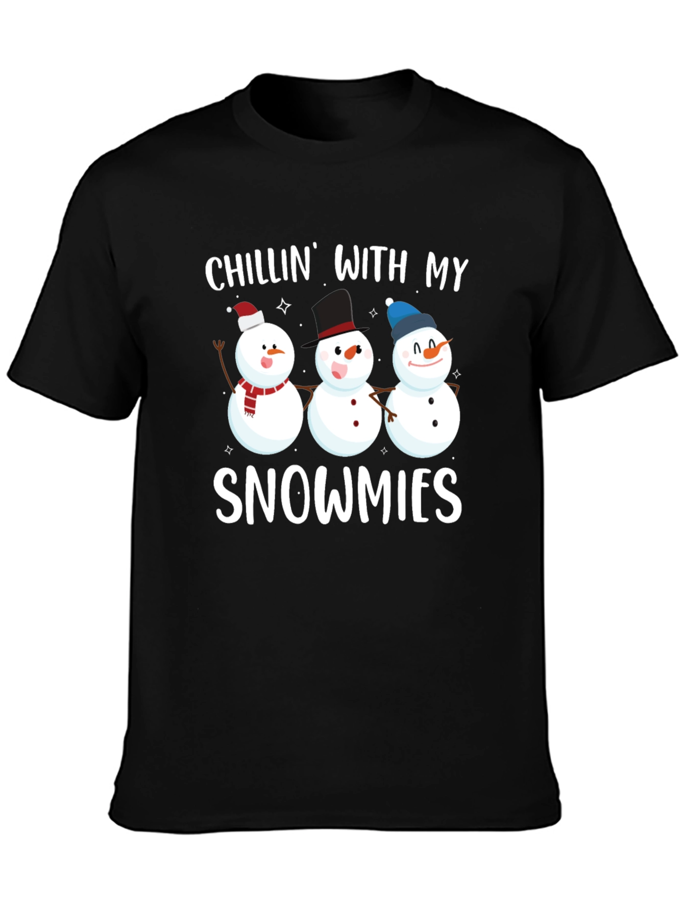 Black Chillin' with My Snowmies Graphic Tee view 3