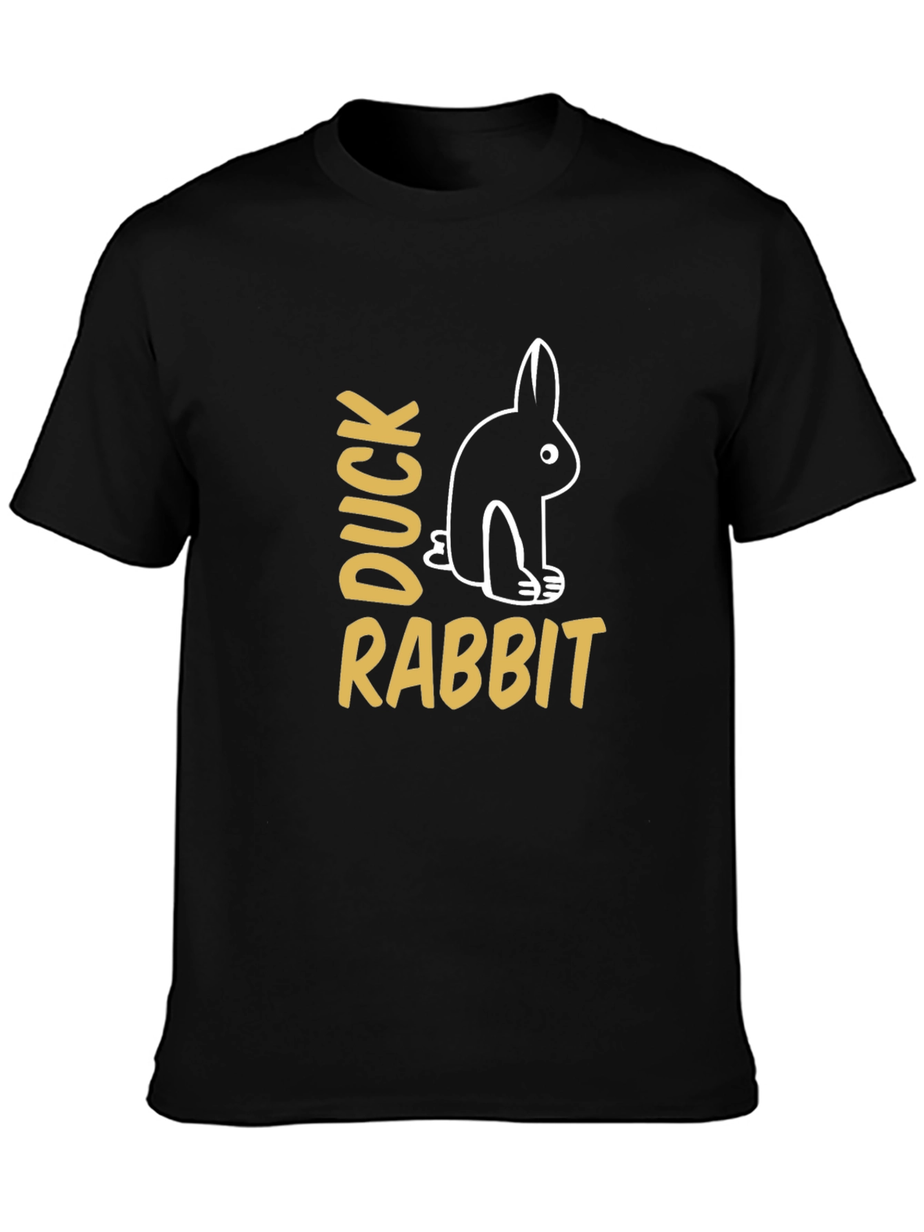 Black Duck Rabbit Optical Illusion Graphic Tee view 3