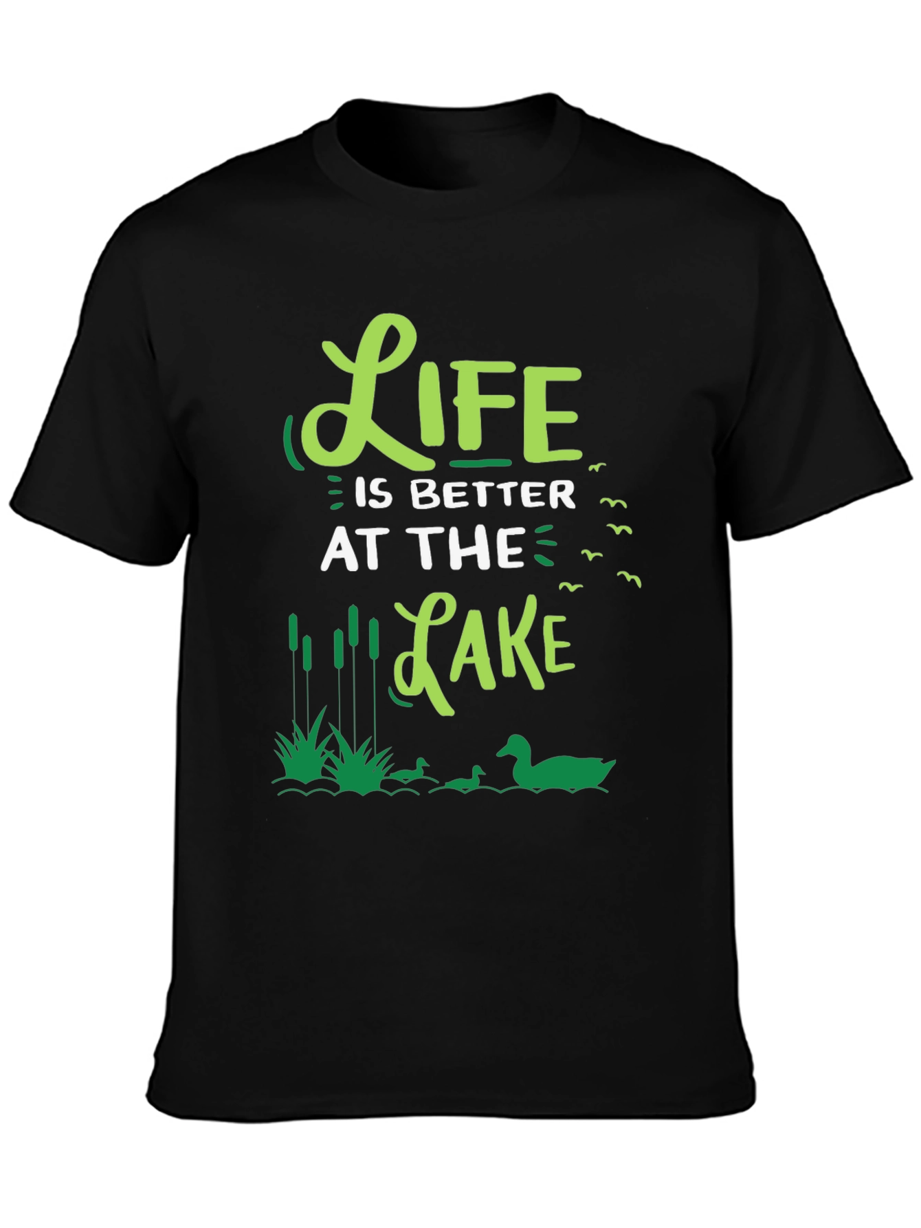 Black Life Is Better At The Lake Graphic Tee view 3