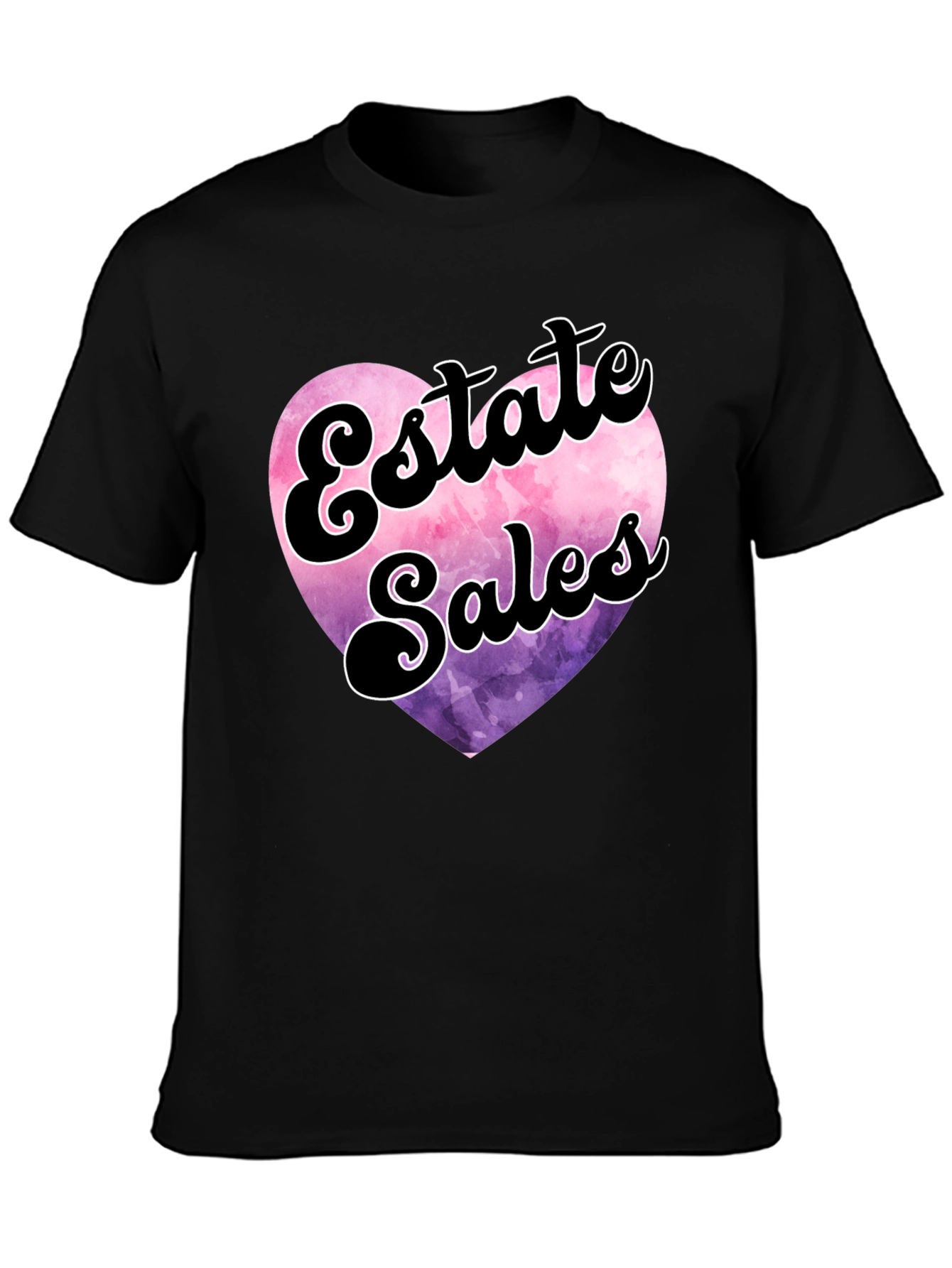 Black Estate Sales Heart Graphic T-Shirt view 3