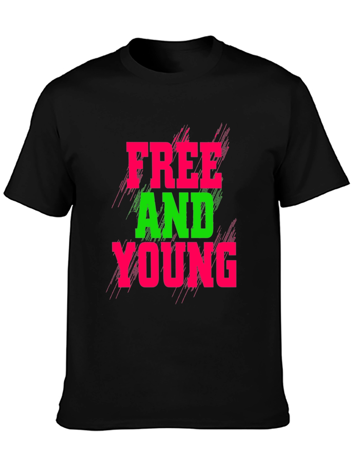 Black Free and Young Graphic T-Shirt view 3