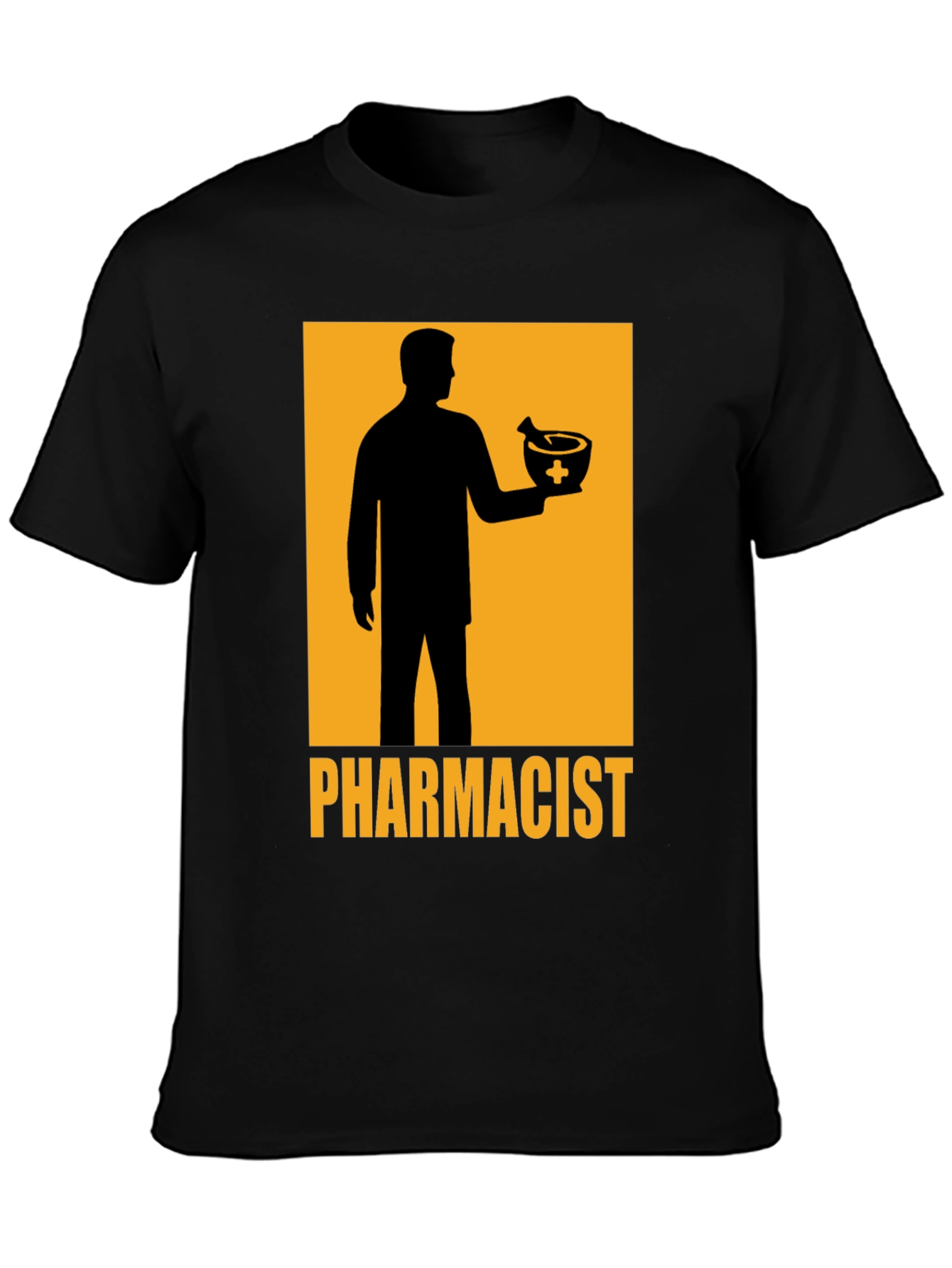Black Pharmacist Graphic T-Shirt - Black Cotton Tee view 3