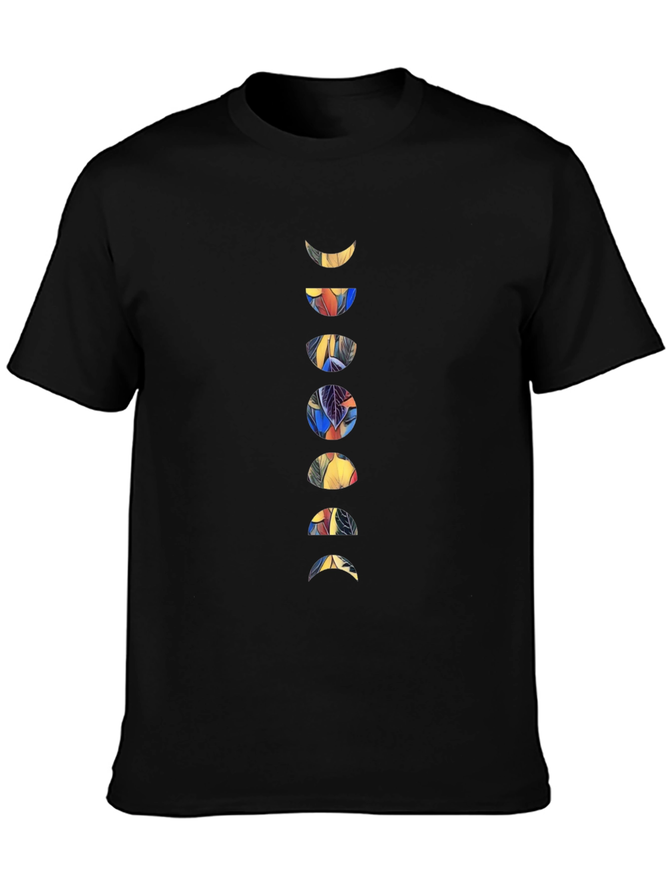 Black Moon Phases Graphic Black T-Shirt view 3