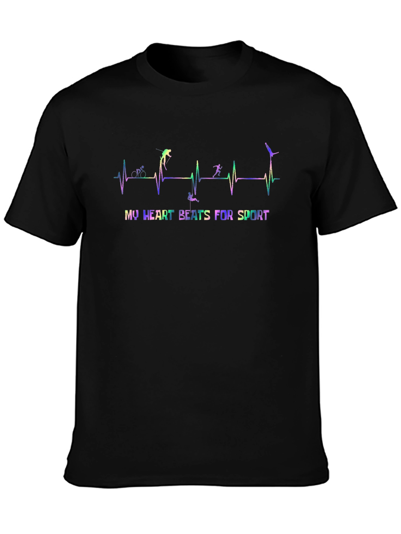 Black Heart Beats for Sport T-Shirt view 3