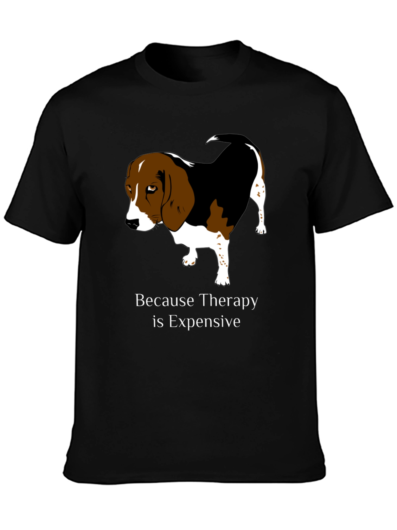 Black Dog Therapy T-Shirt - Because Therapy is Expensive view 3