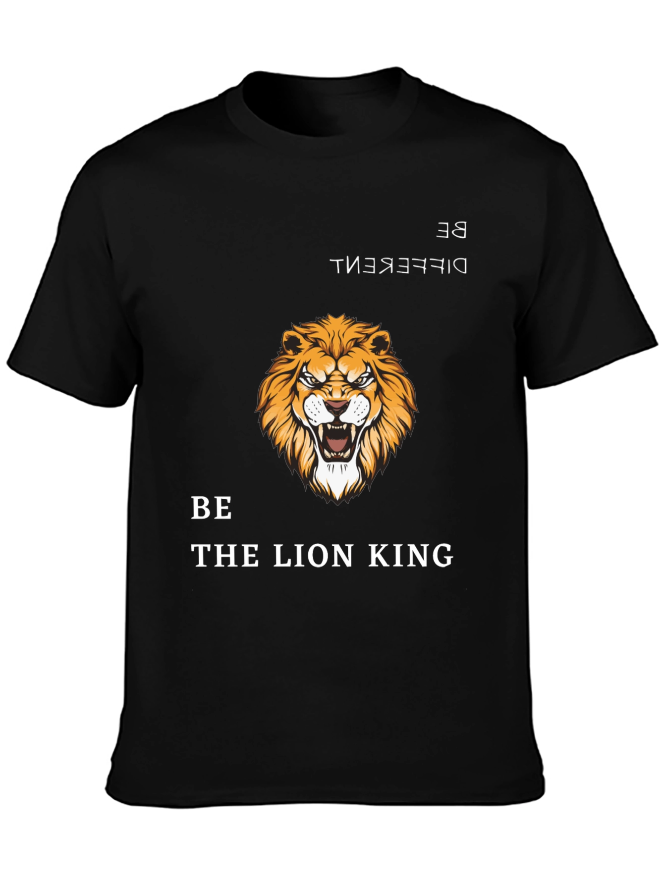 Black Lion King Graphic Tee - Be Different T-Shirt view 3