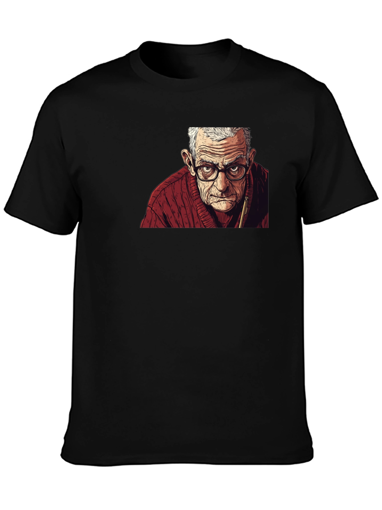 Black Grumpy Old Man Graphic Tee view 3