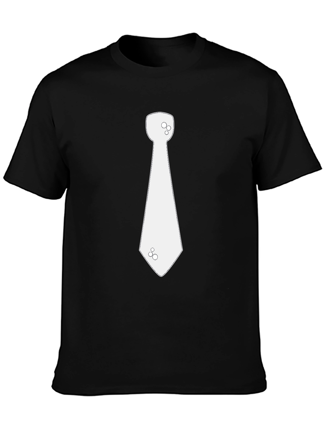 Black Men's Black T-Shirt with Novelty Necktie Graphic view 3