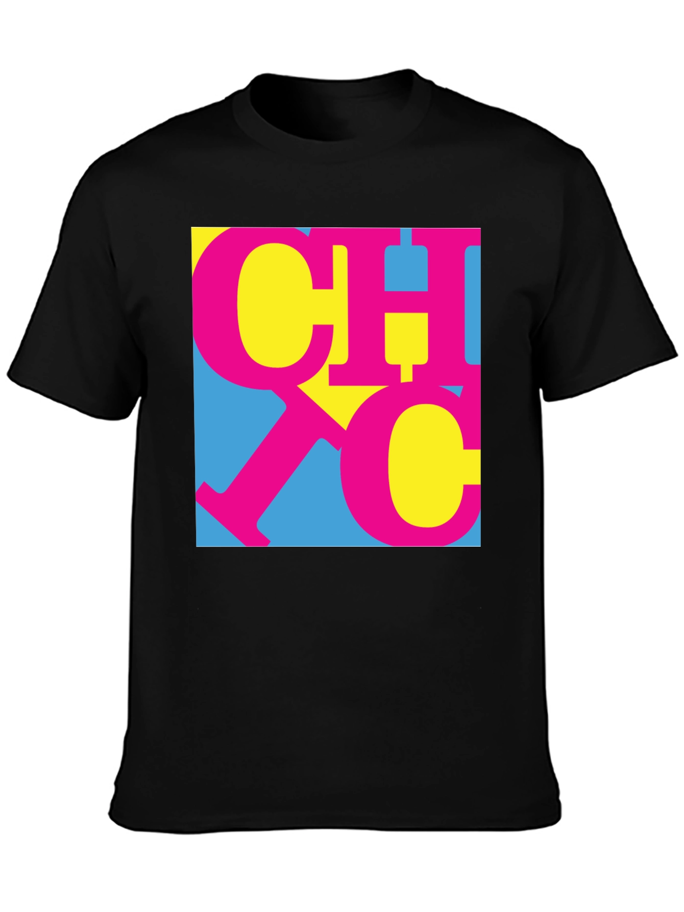 Black Retro CHIC Graphic Tee - Black Cotton Blend view 3
