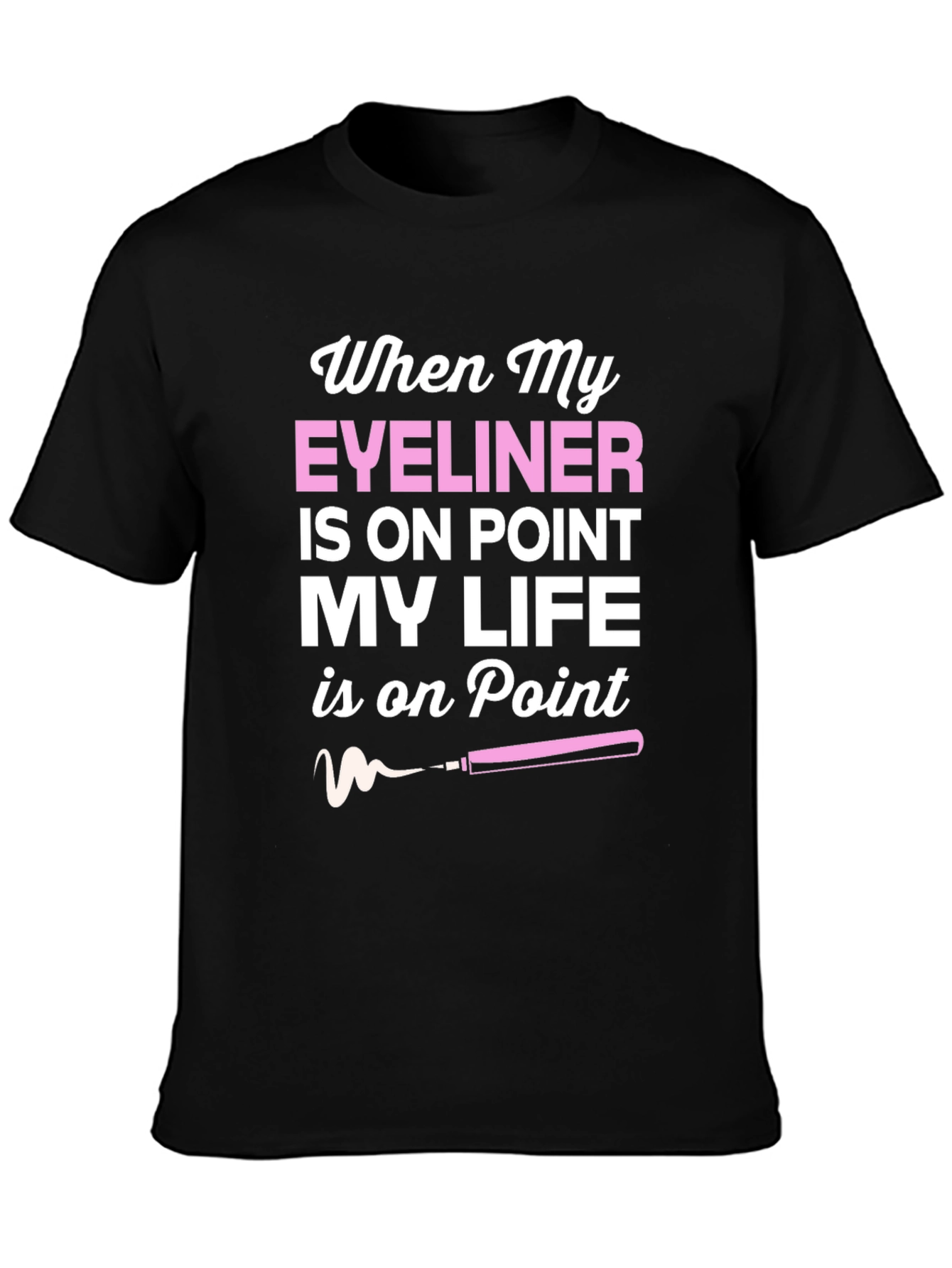 Black Eyeliner On Point Graphic Tee - Trendy Women's T-Shirt view 3