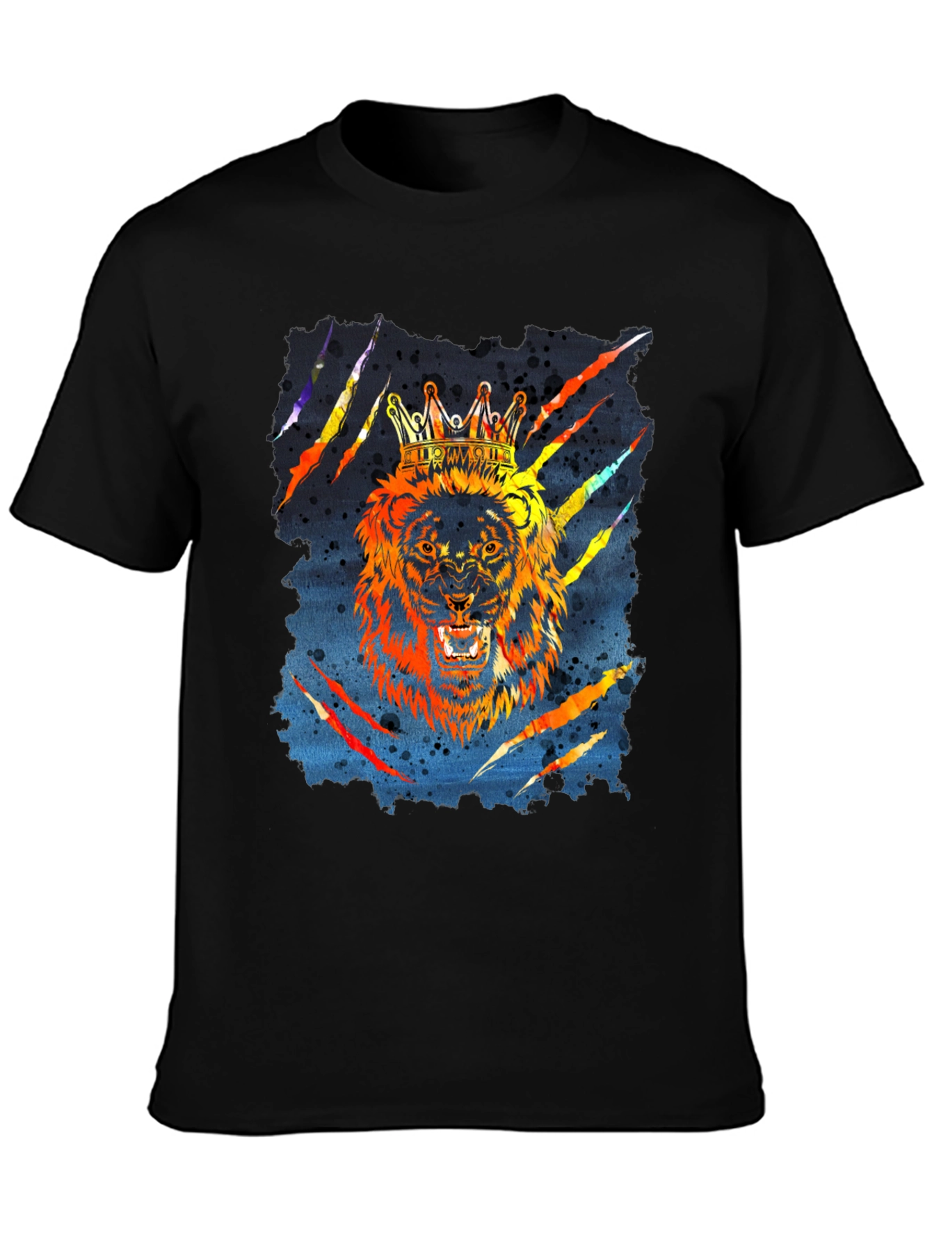 Black King Lion Graphic T-Shirt - Mens Black Tee view 3