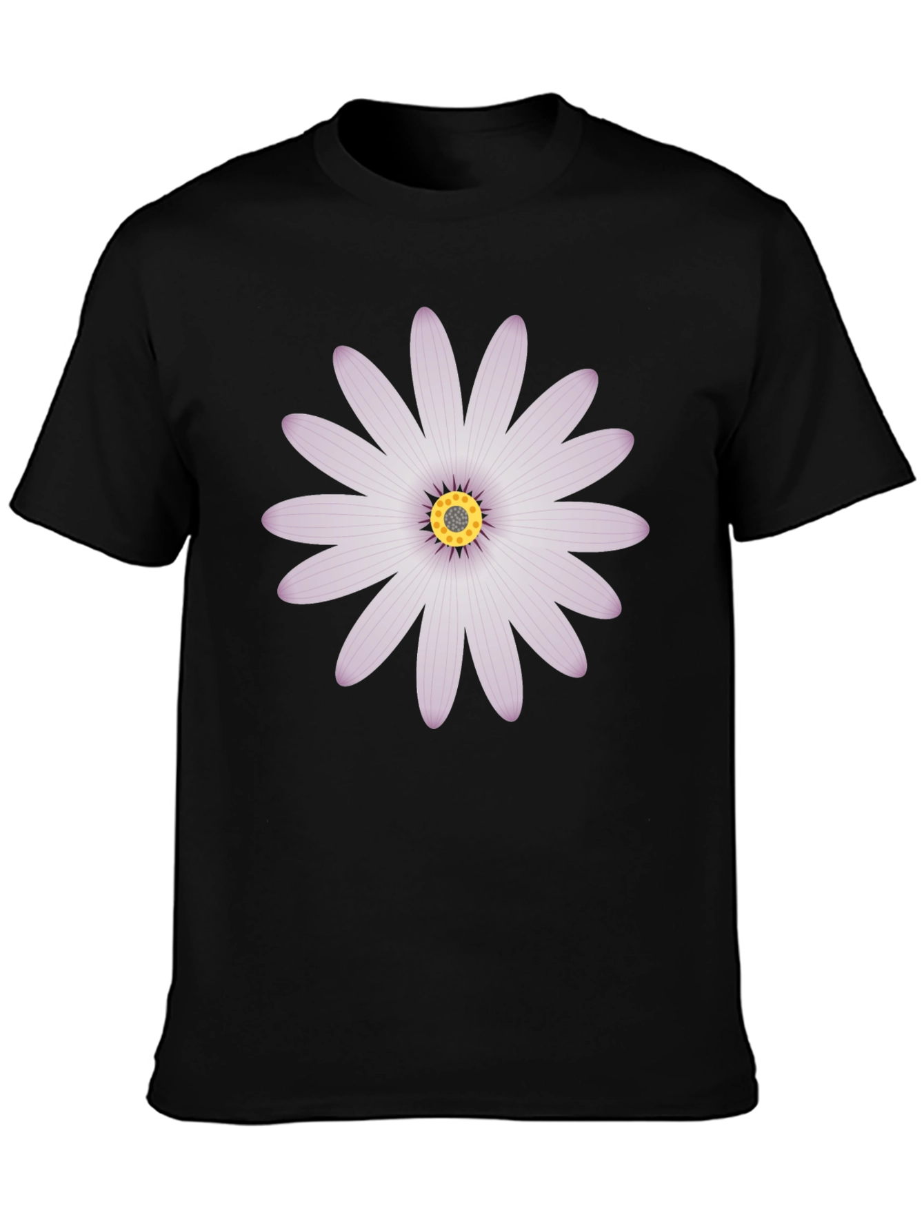 Black Daisy Graphic Tee - Black Casual Shirt view 3