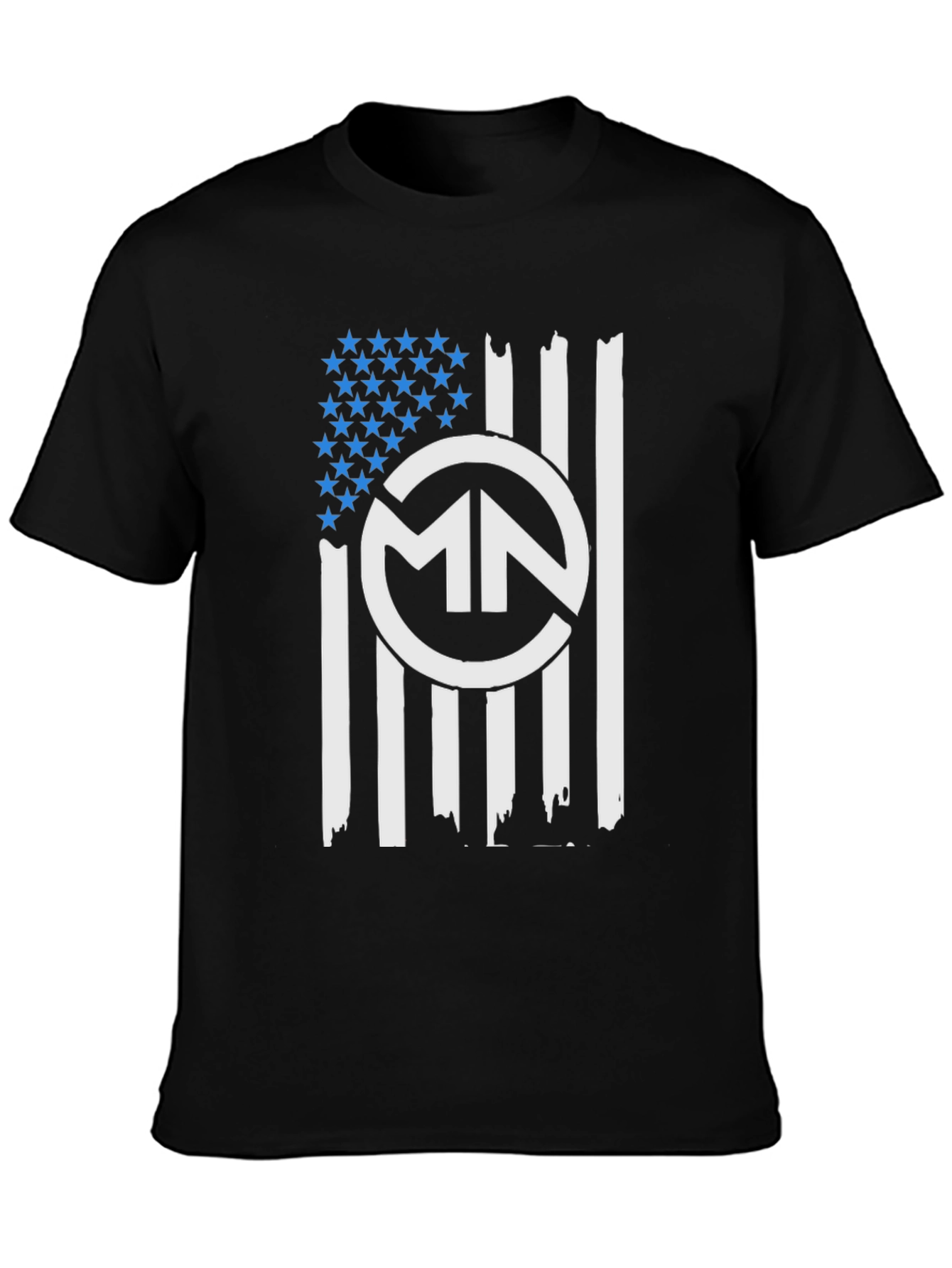 Black MN American Flag Graphic Tee - Patriotic Style view 3