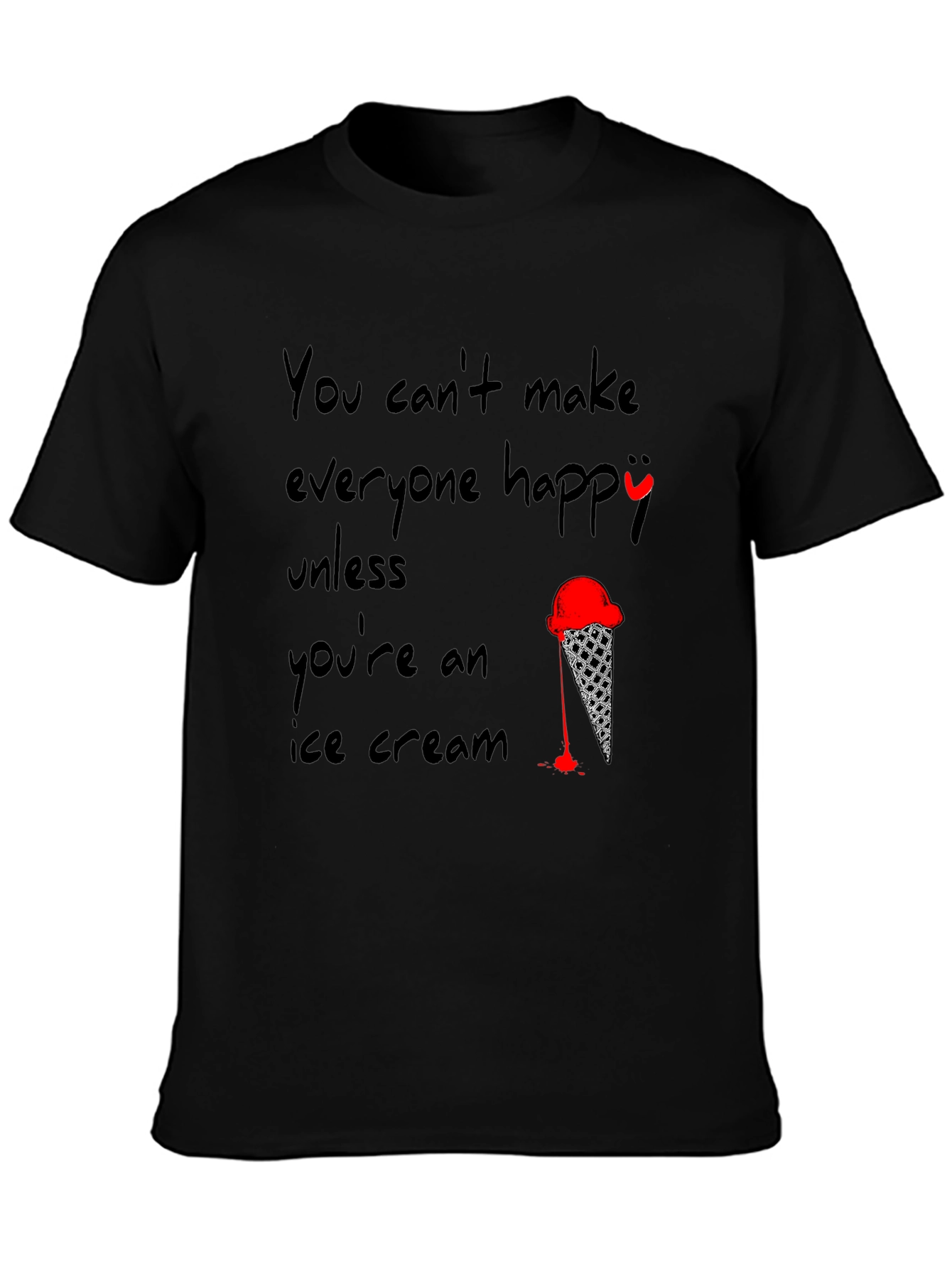 Black Ice Cream T-Shirt - Funny Quote Design view 3