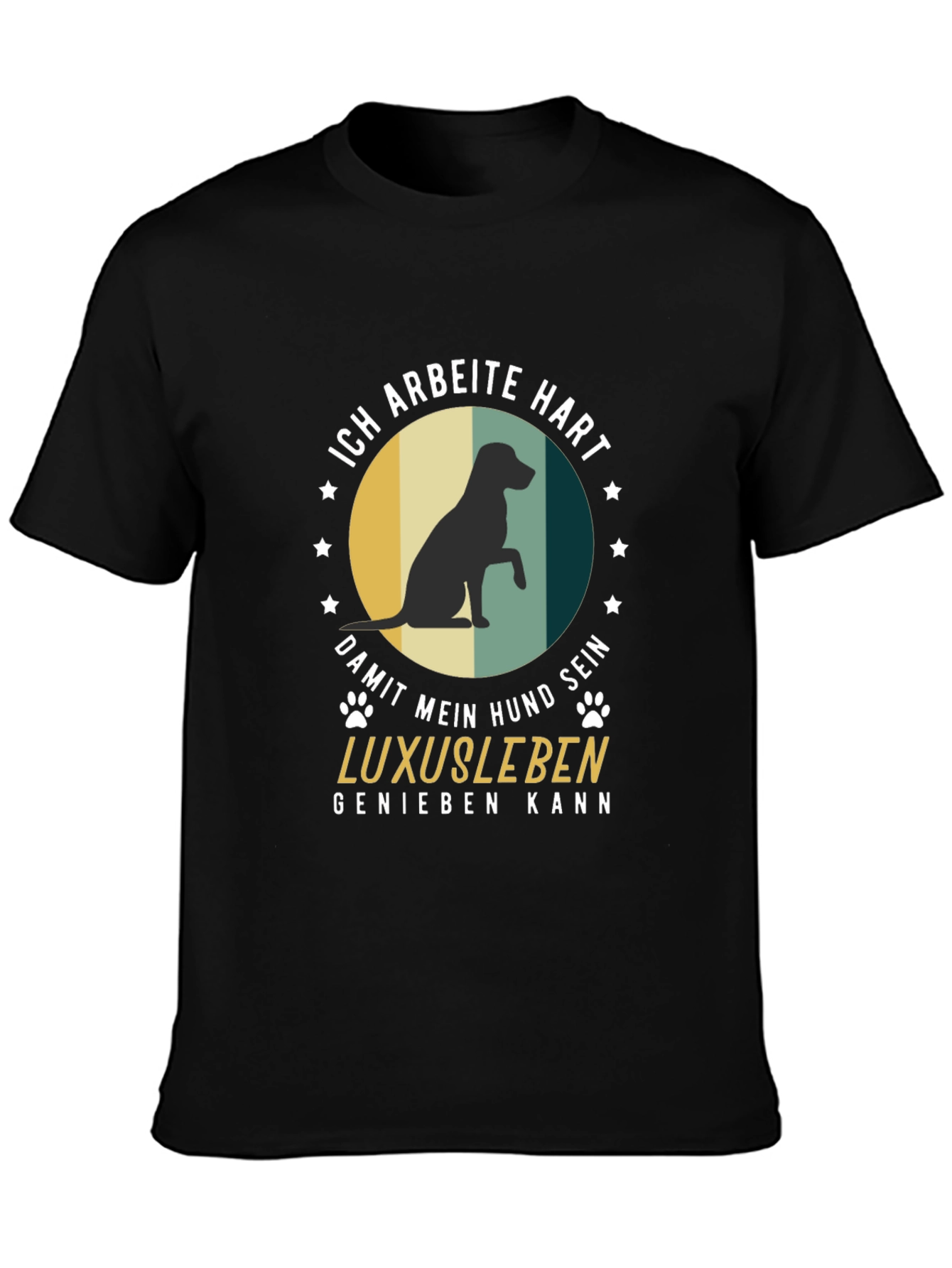 Black Dog Lover T-Shirt - I Work Hard for Dog view 3
